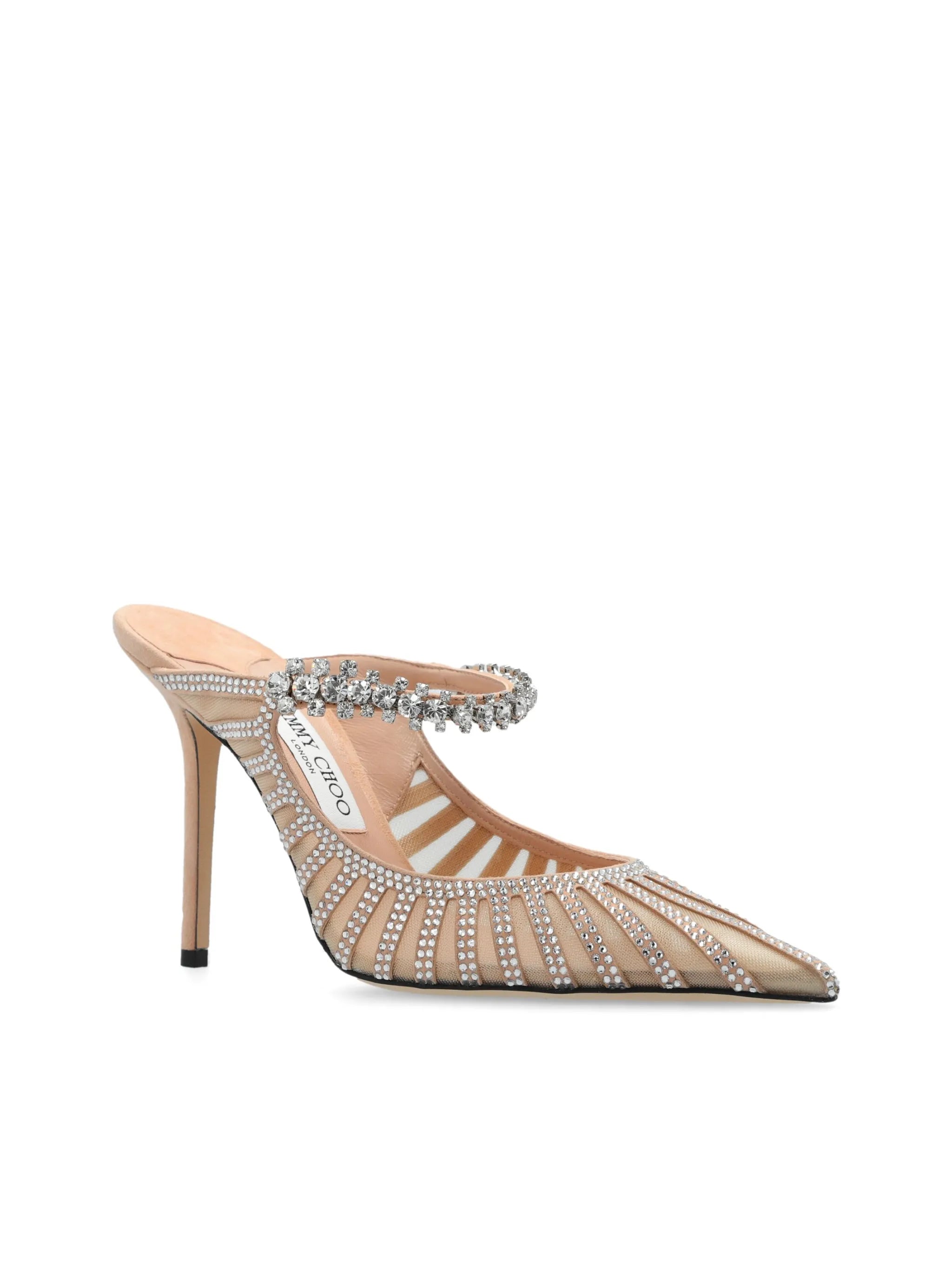 100mm Bing crystal-embellished mules