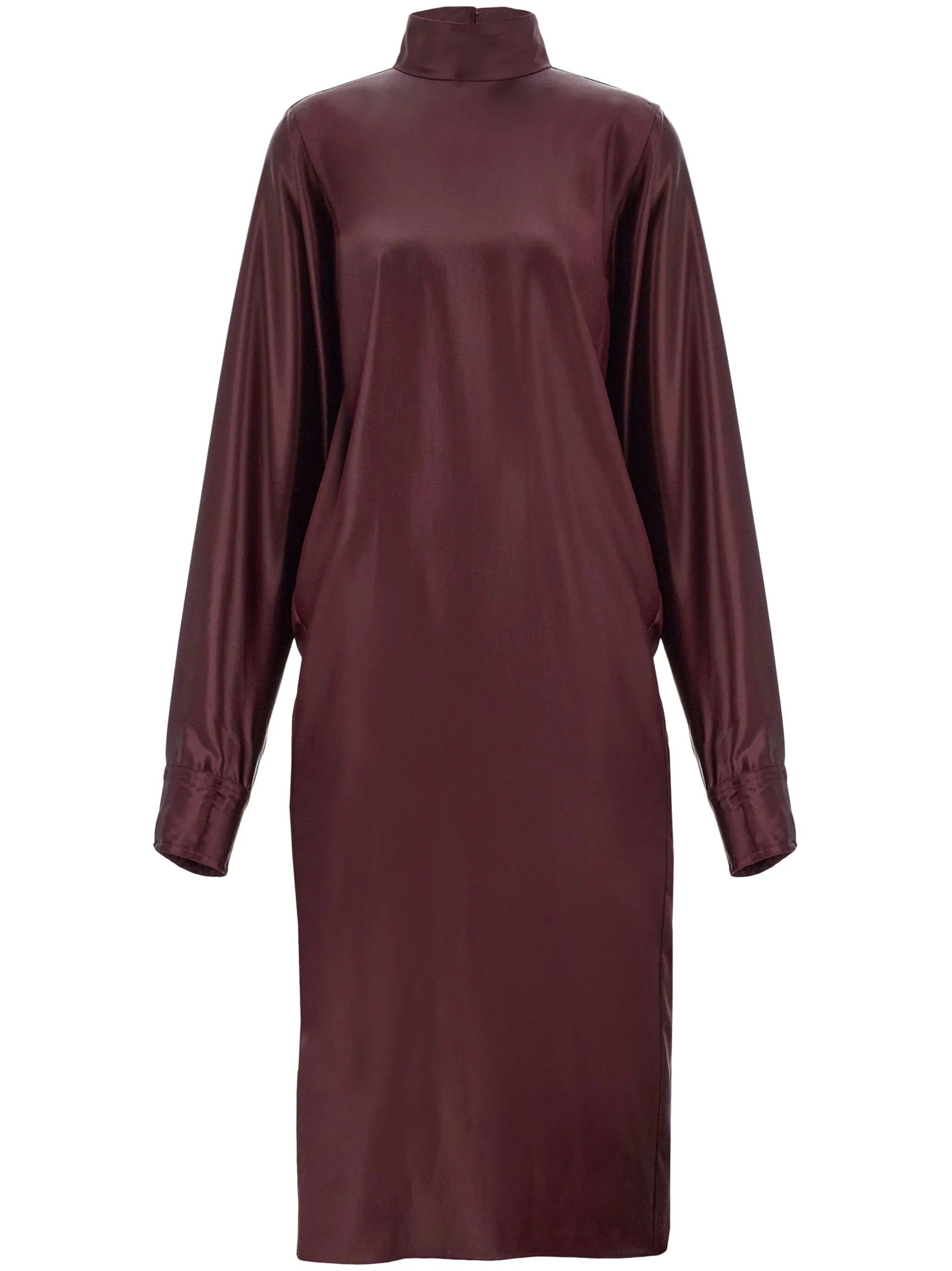 satin high-neck dress