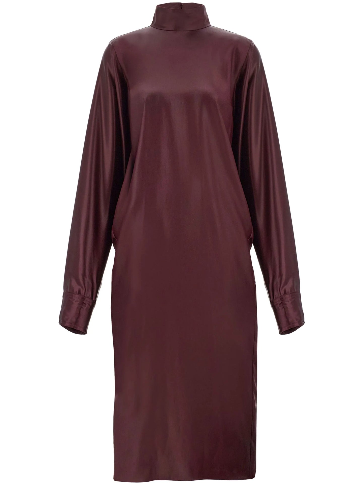 satin high-neck dress