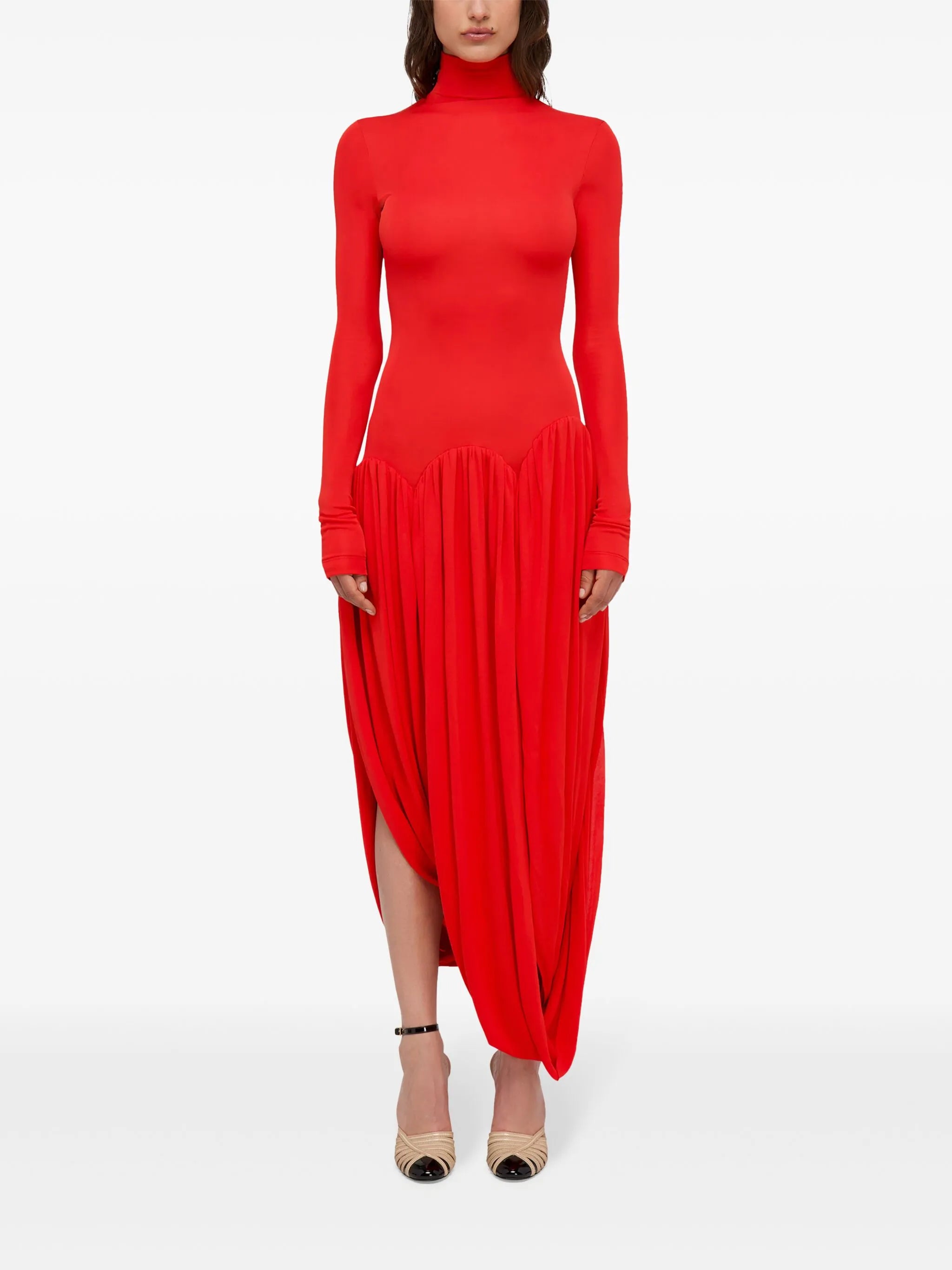 turtleneck tulip-design dress