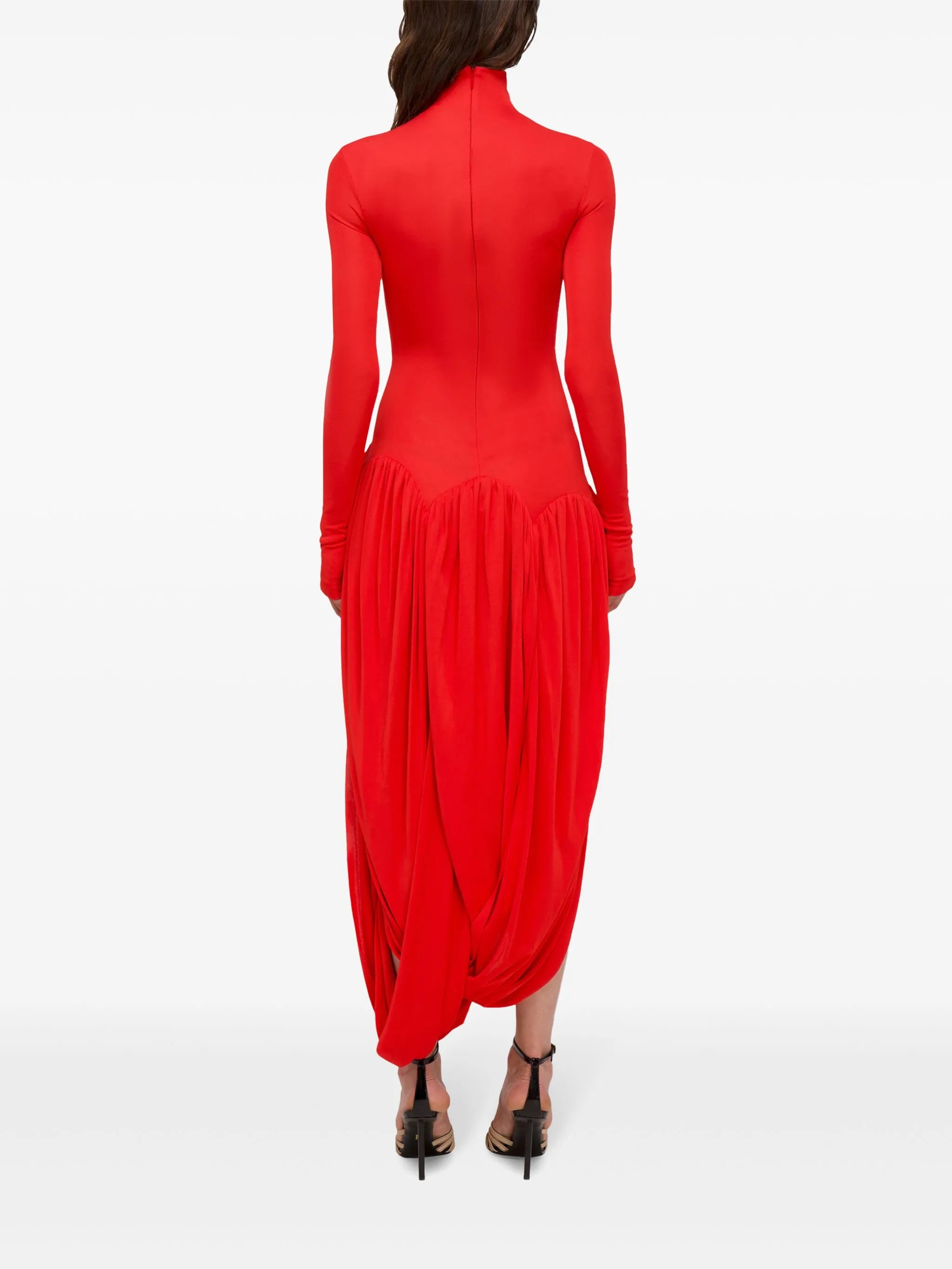turtleneck tulip-design dress