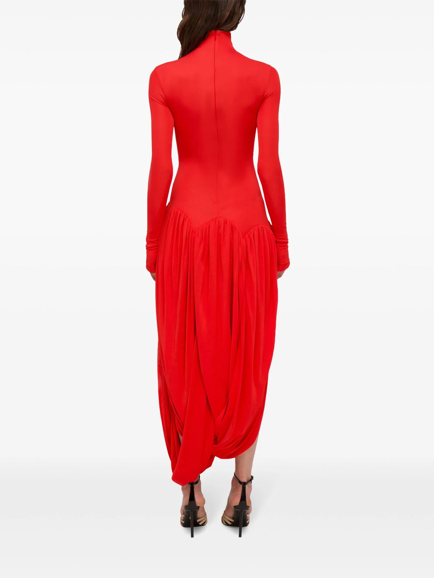 turtleneck tulip-design dress