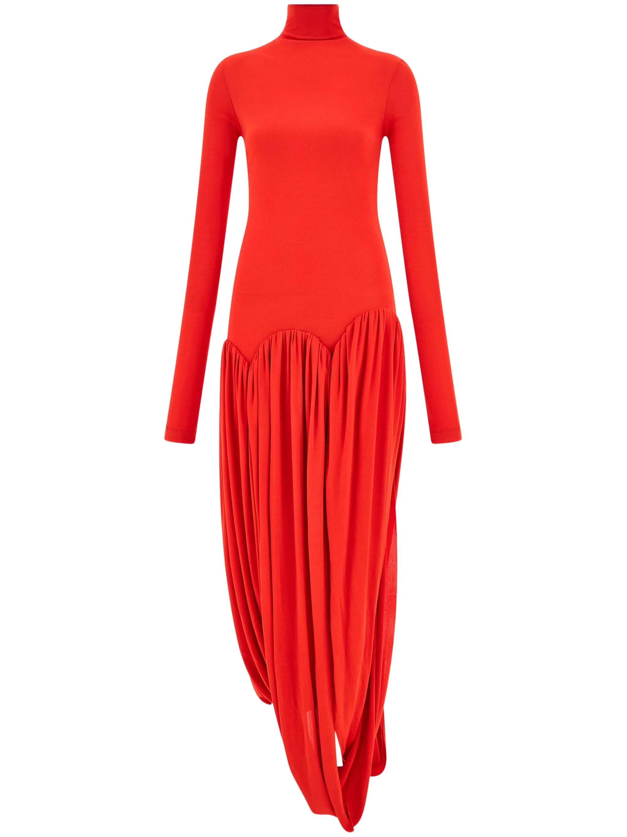 turtleneck tulip-design dress