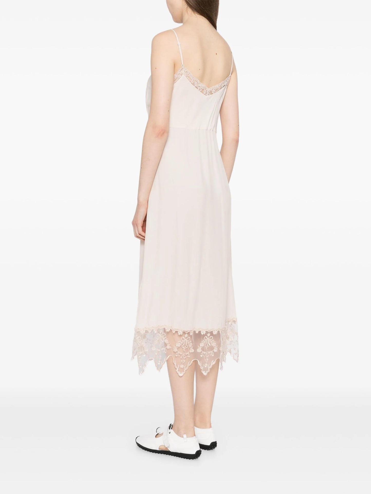 lace-trim slip dress