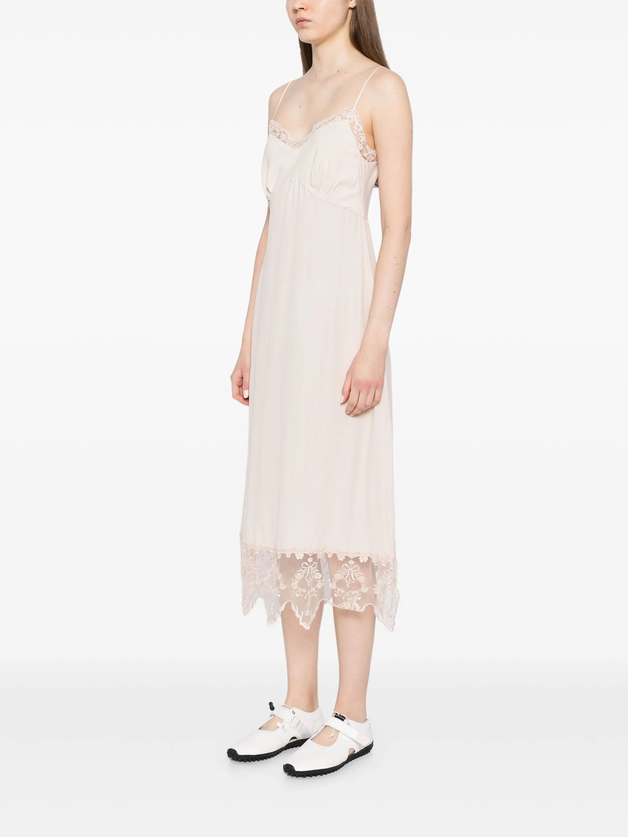 lace-trim slip dress