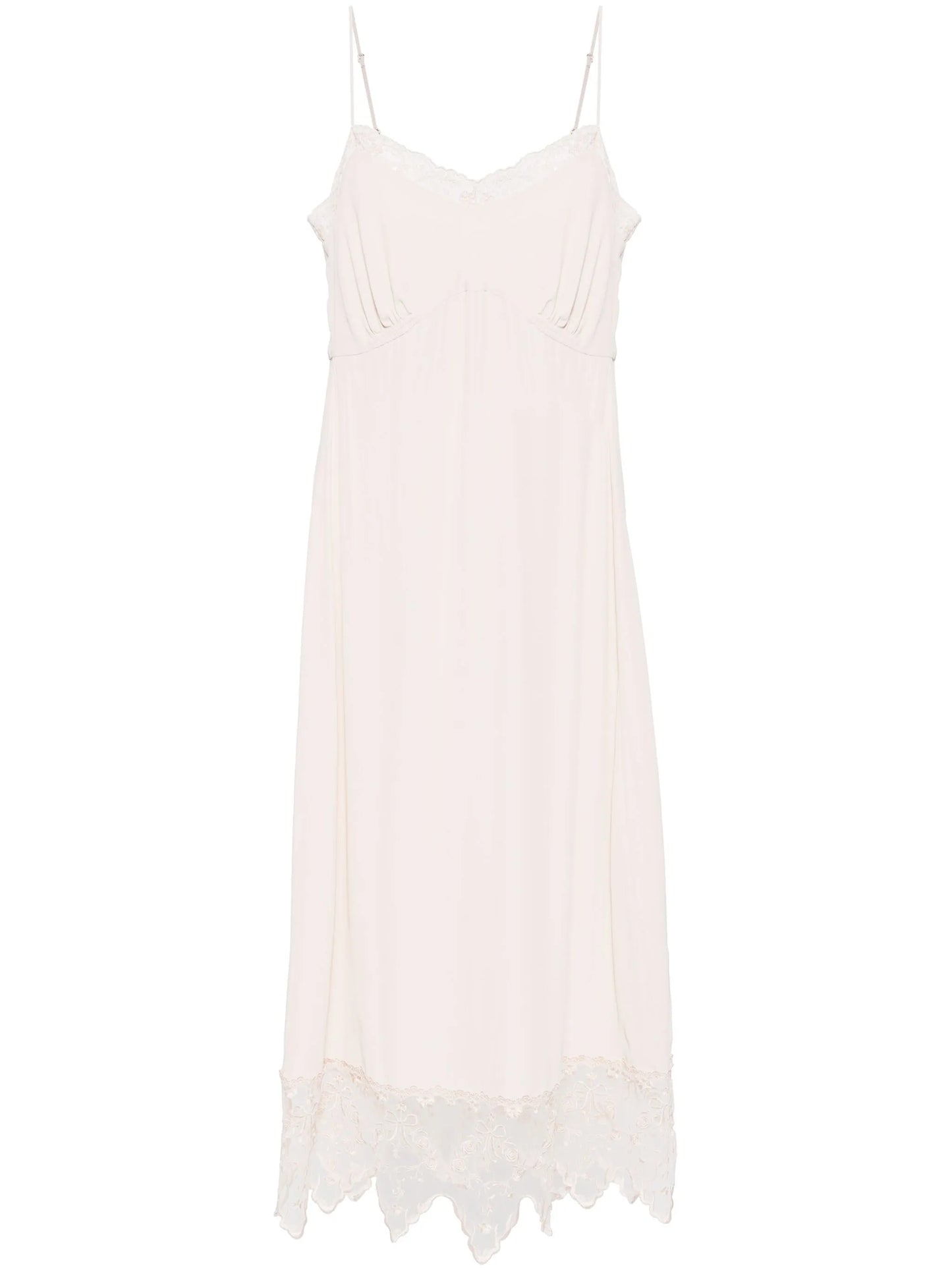 lace-trim slip dress