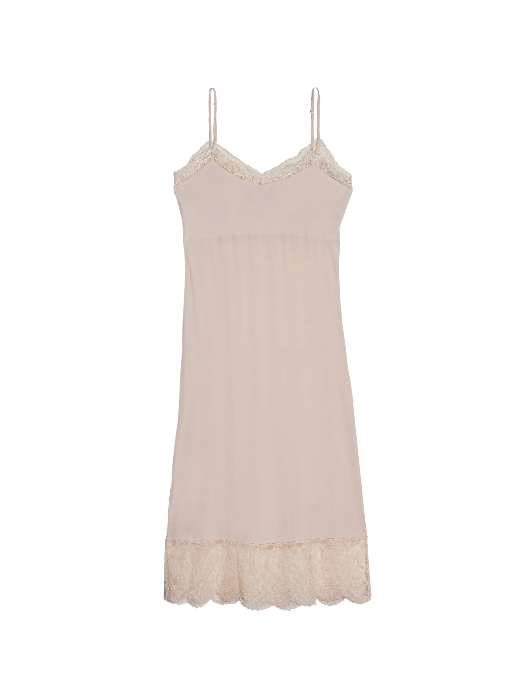 lace-trim slip dress