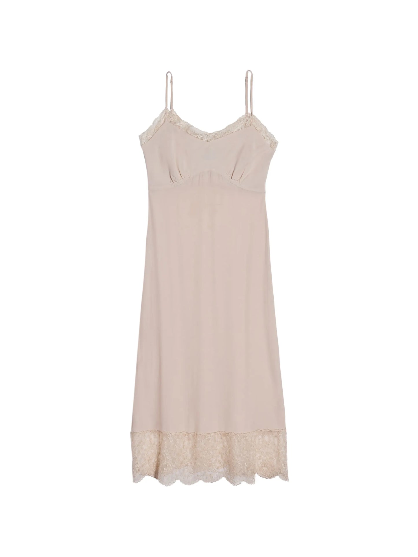lace-trim slip dress