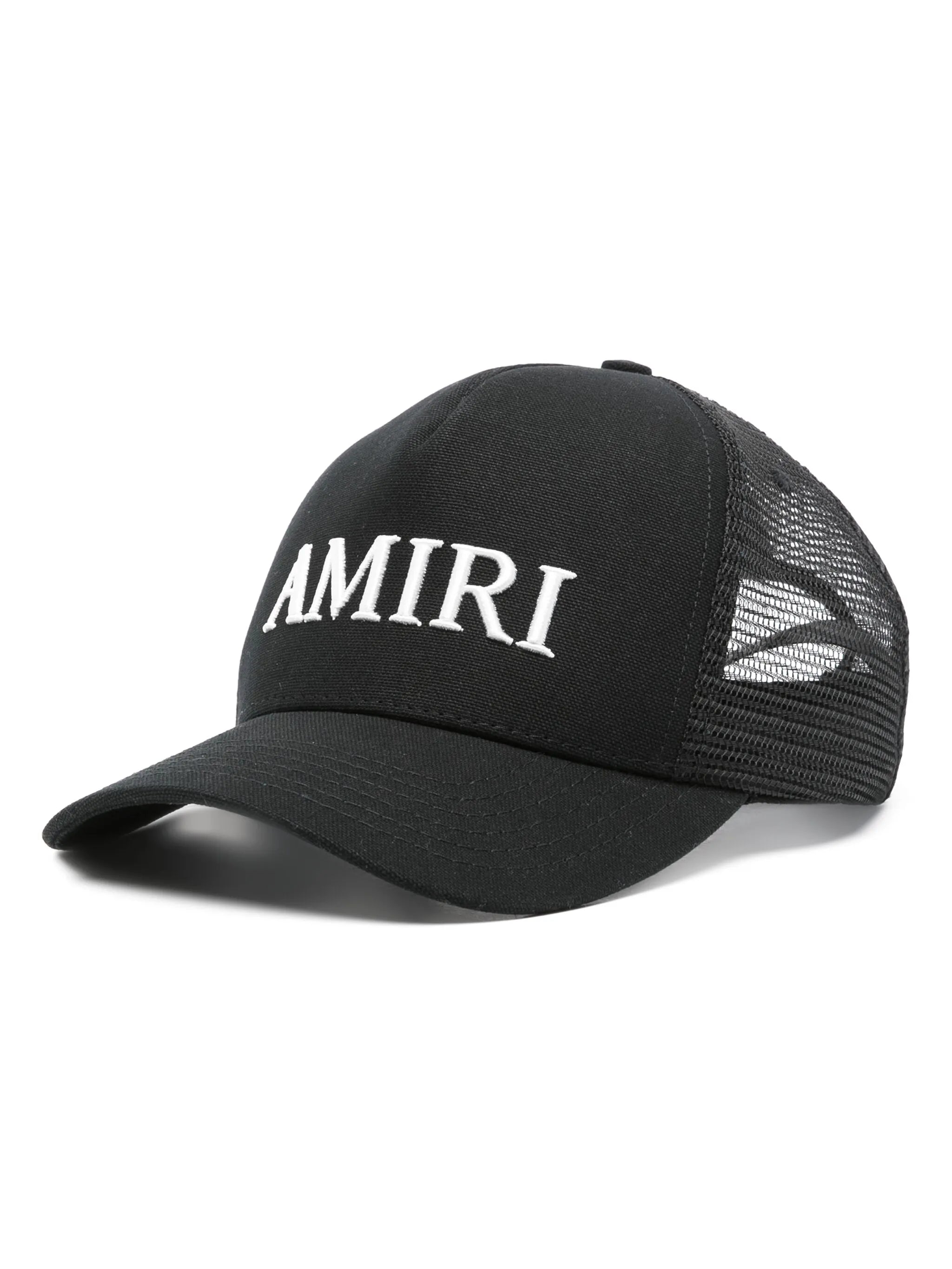 logo-embroidered mesh-panel cap
