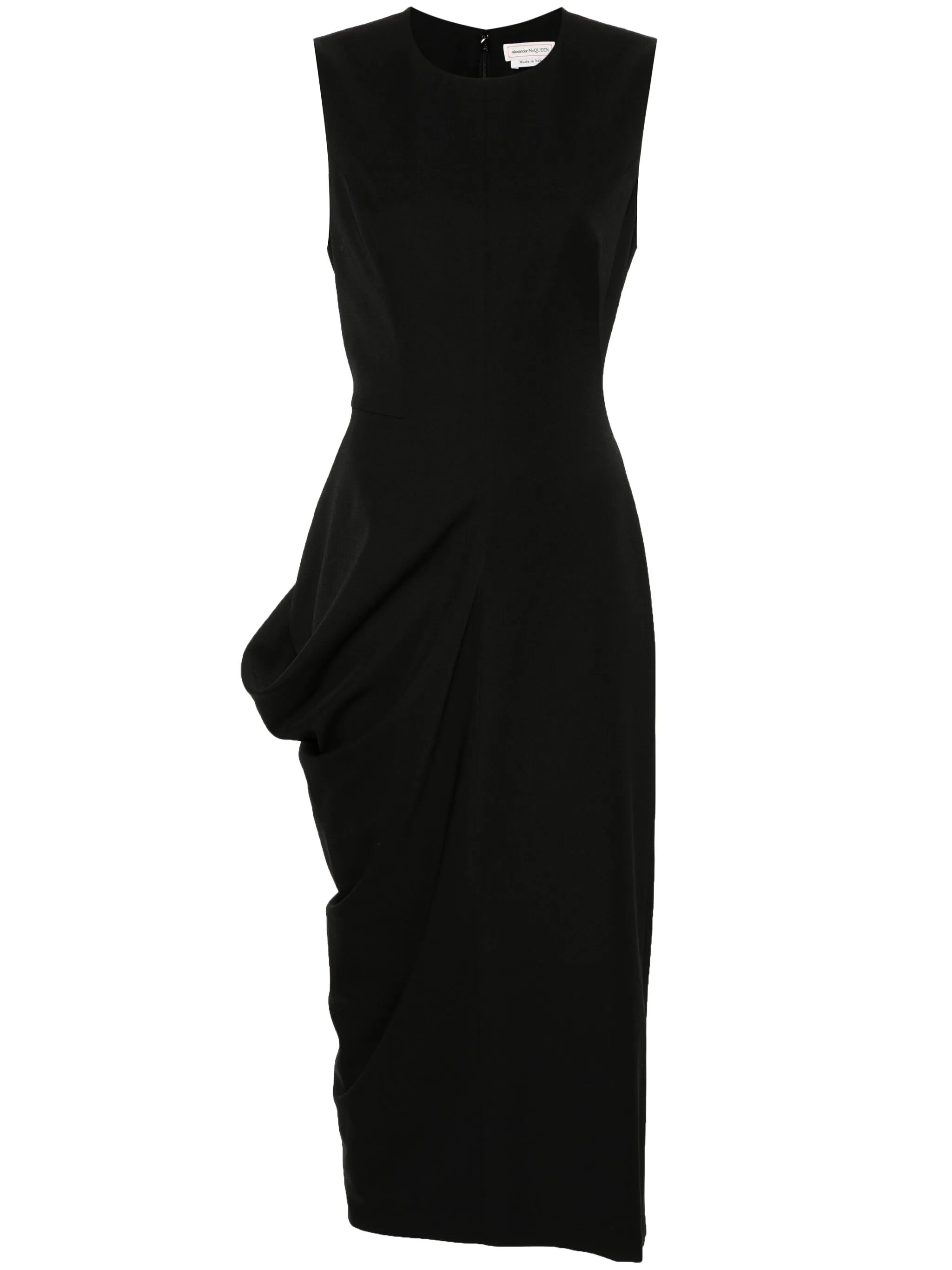 asymmetric wool pencil dress