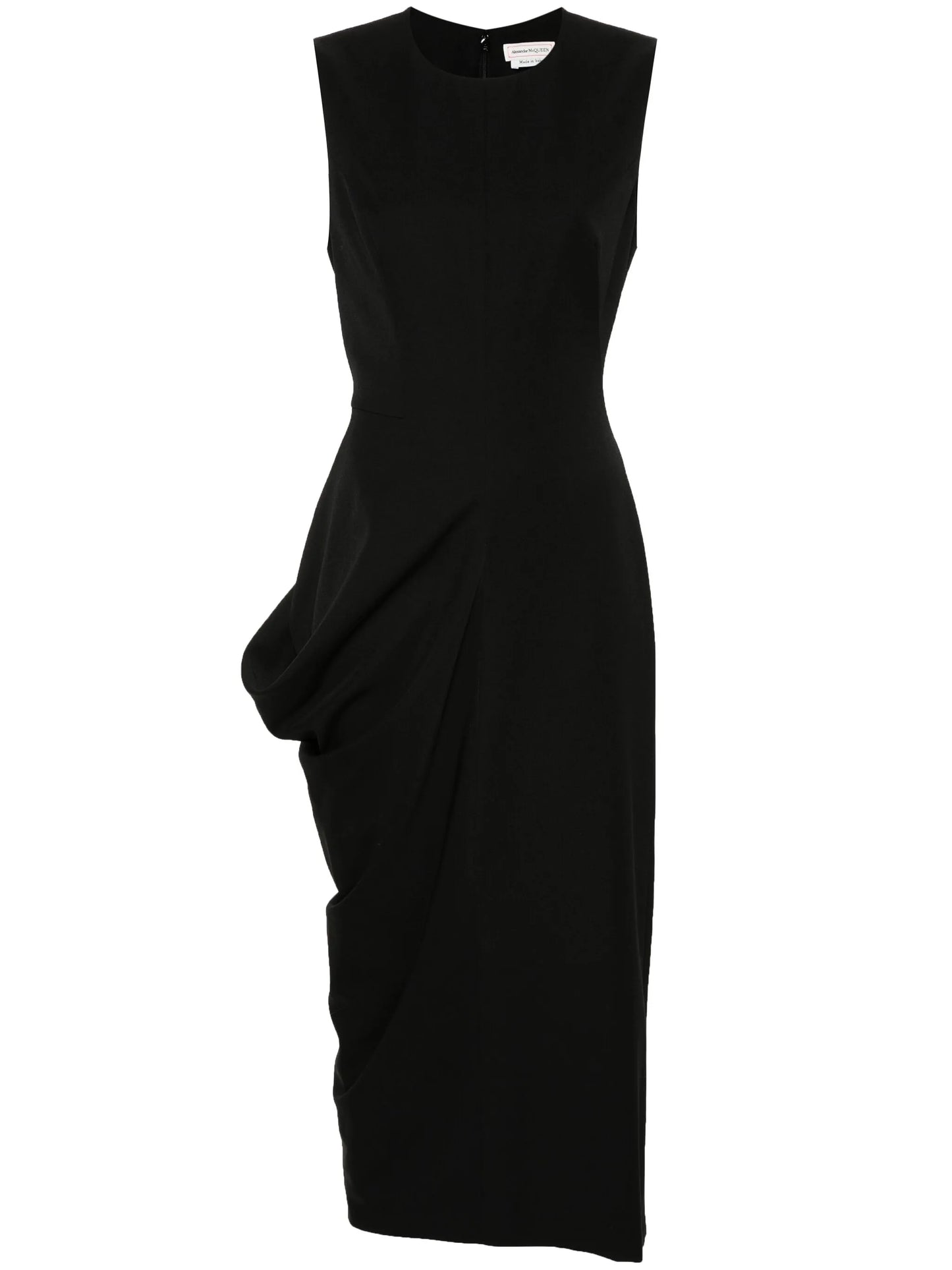 asymmetric wool pencil dress