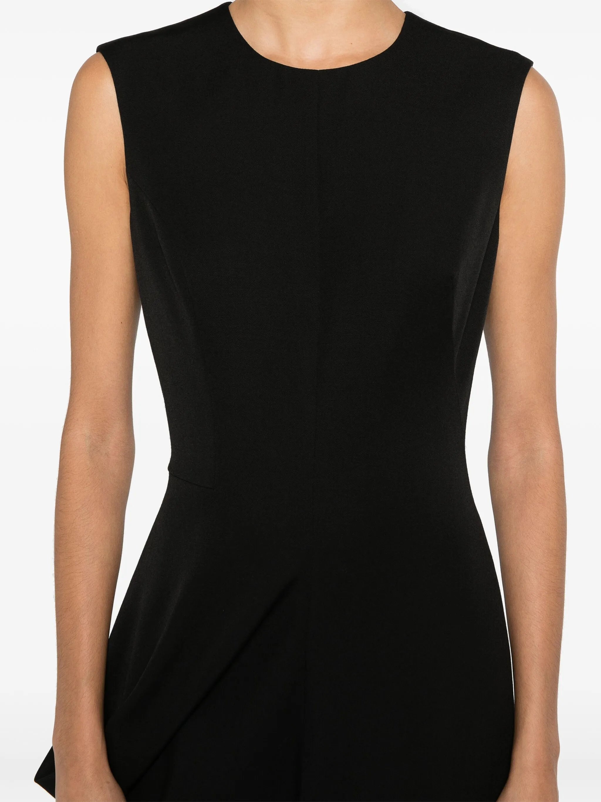 asymmetric wool pencil dress