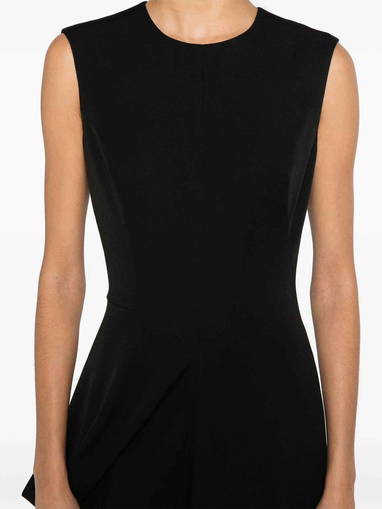 asymmetric wool pencil dress