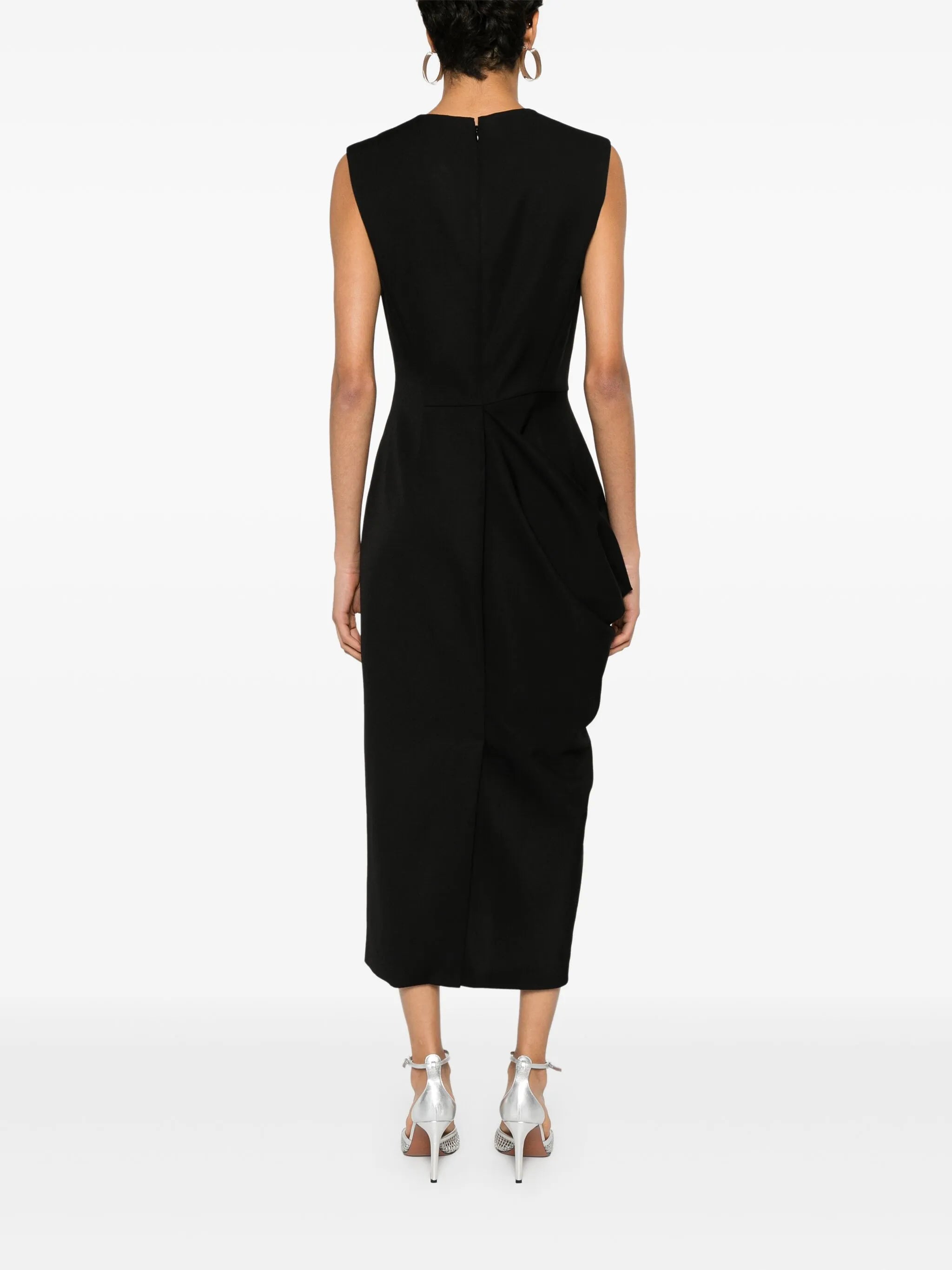 asymmetric wool pencil dress