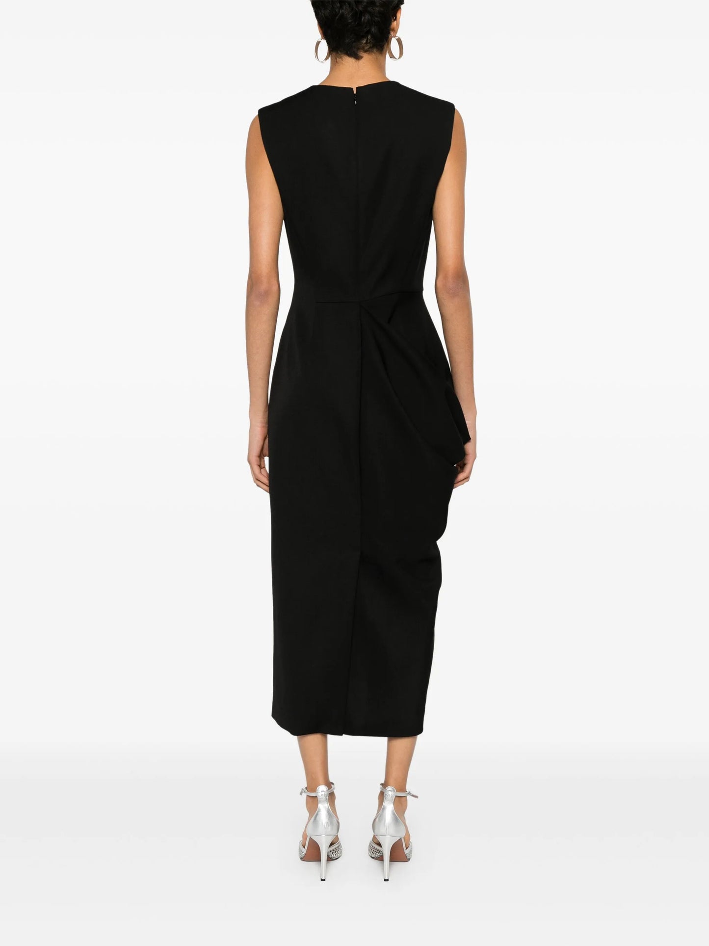 asymmetric wool pencil dress