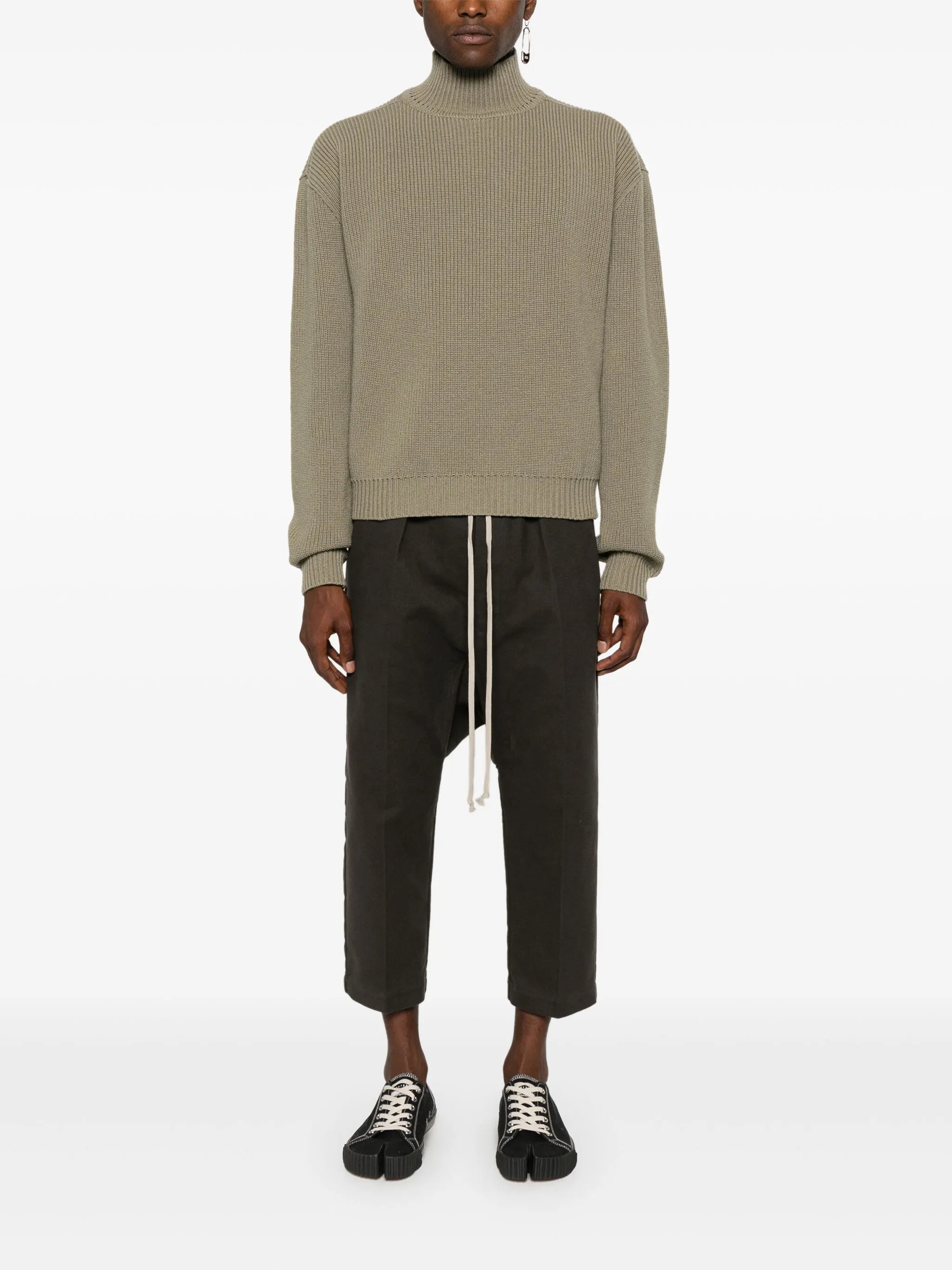 drawstring-waist cropped trousers