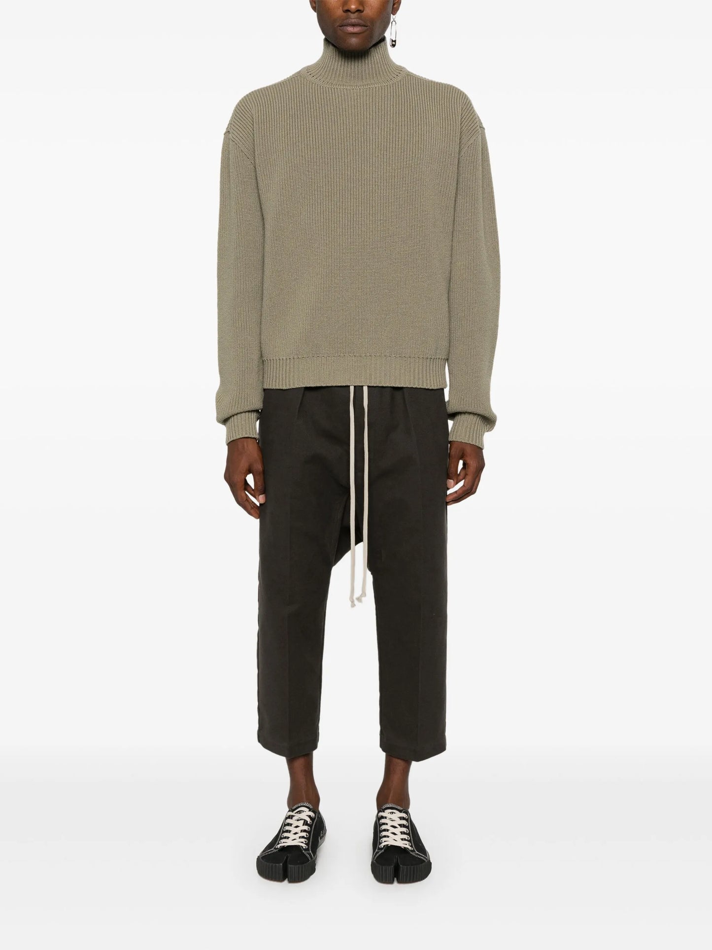 drawstring-waist cropped trousers