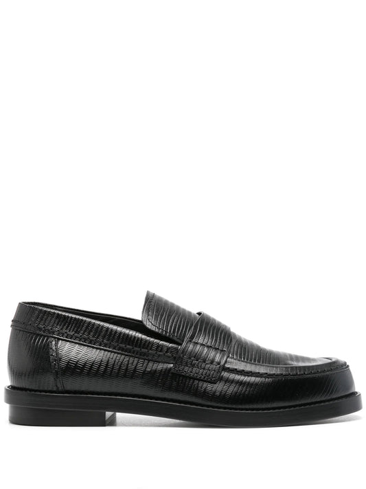 lizard-skin effect loafers