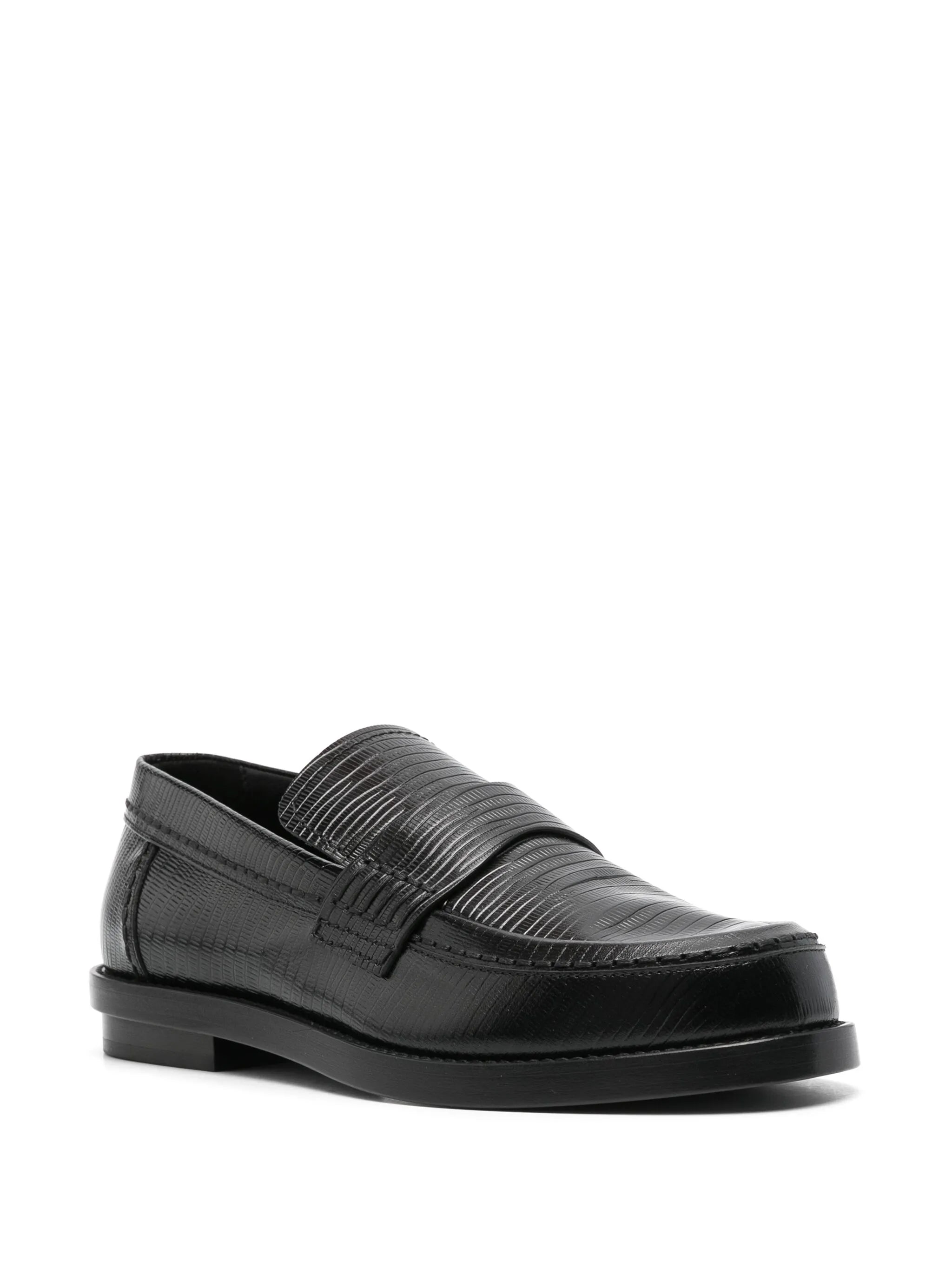 lizard-skin effect loafers
