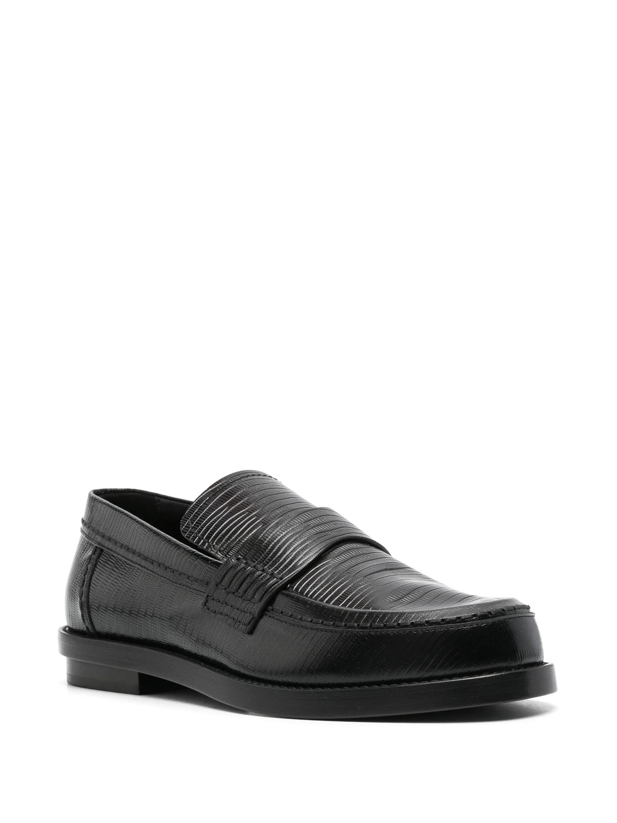 lizard-skin effect loafers