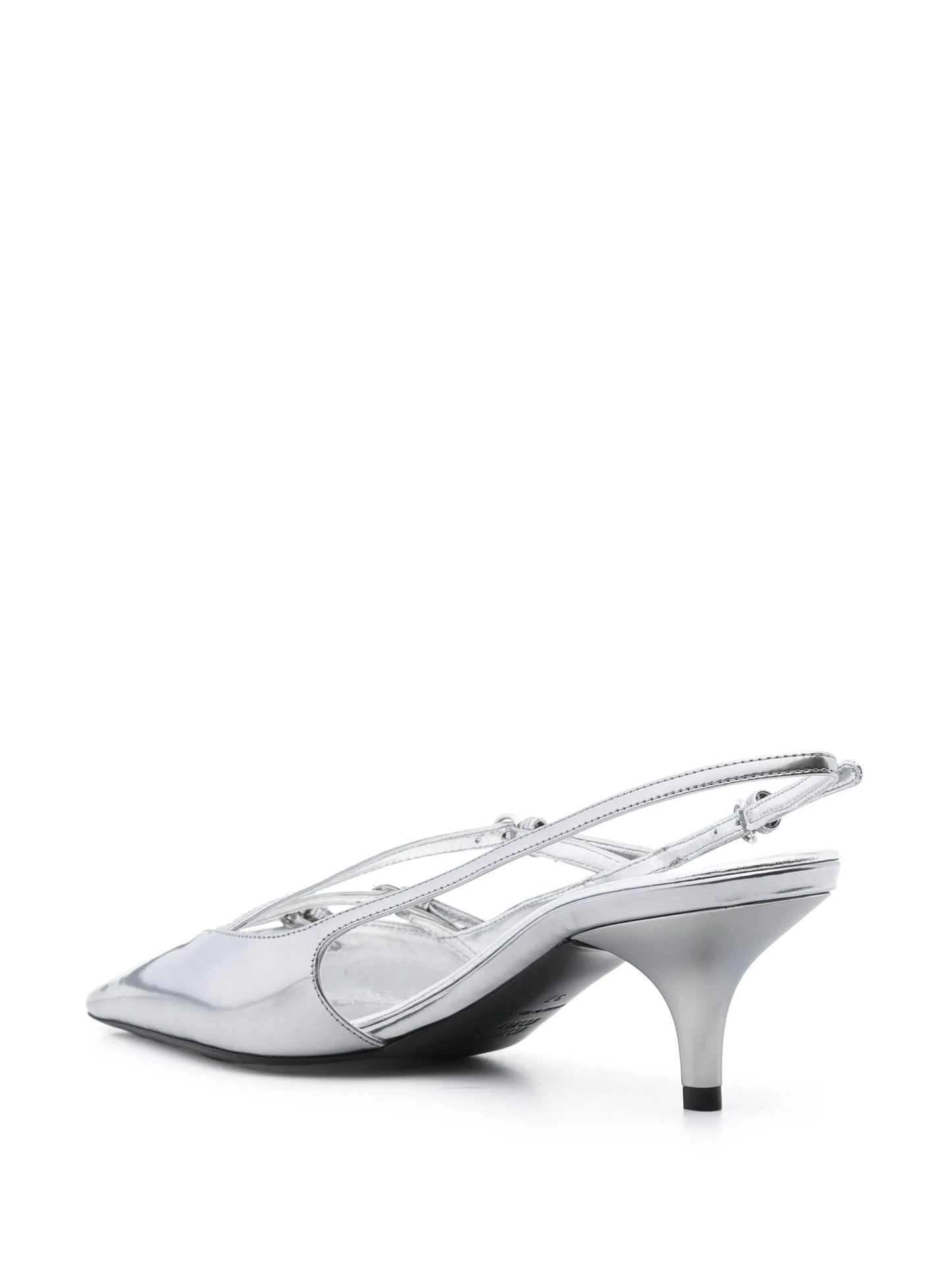 55mm leather buckle pumps