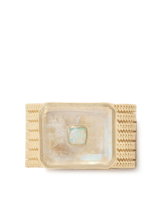 9kt yellow gold Anton moonstone cocktail ring