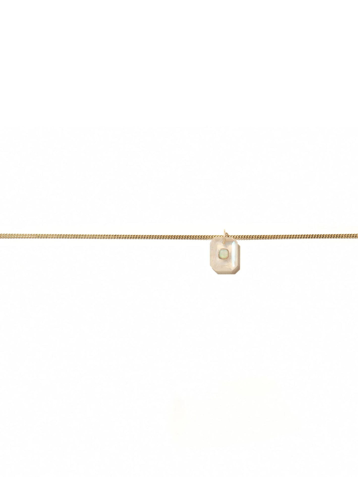 9kt yellow gold Anton moonstone necklace