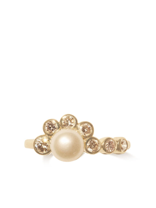 9kt yellow gold Martha pearl cocktail ring