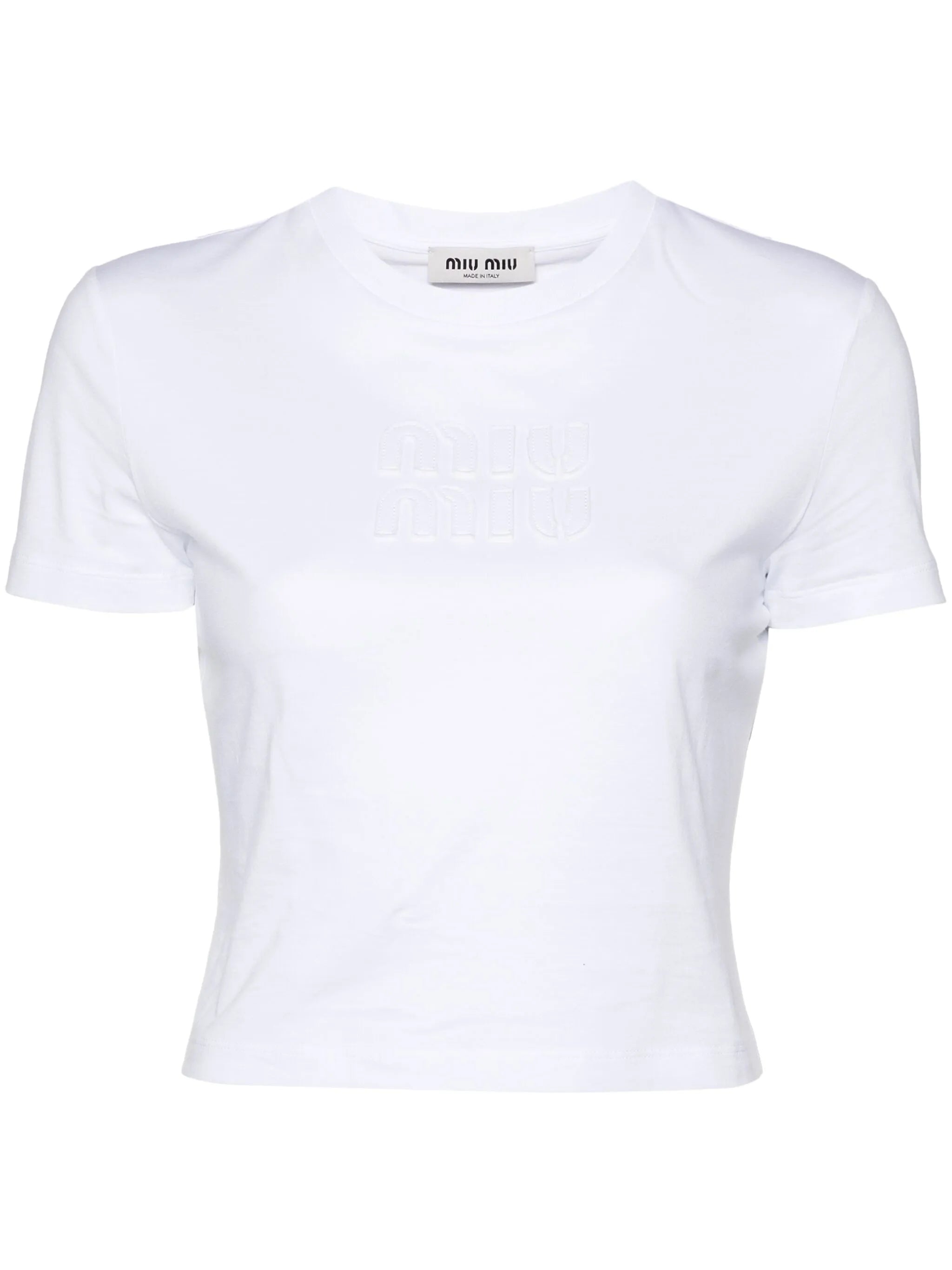 logo-patch cropped T-shirt