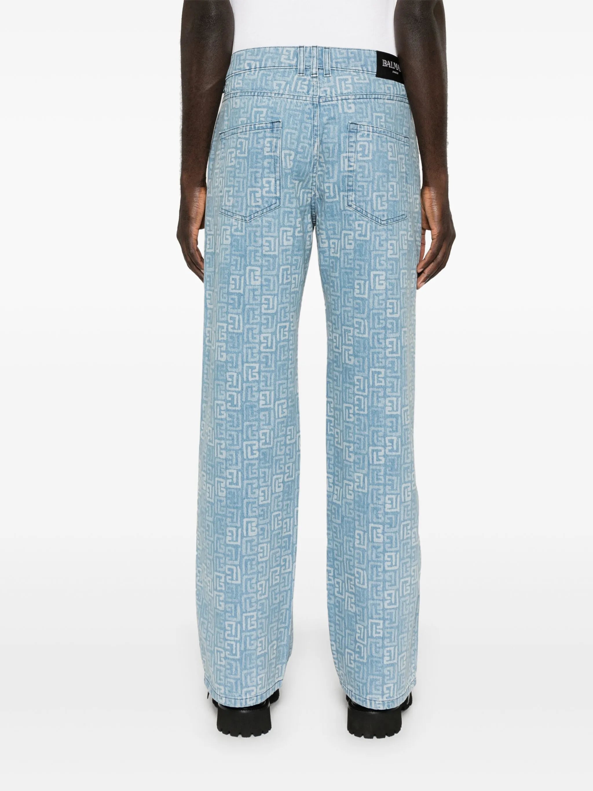 4G-motif straight-leg jeans