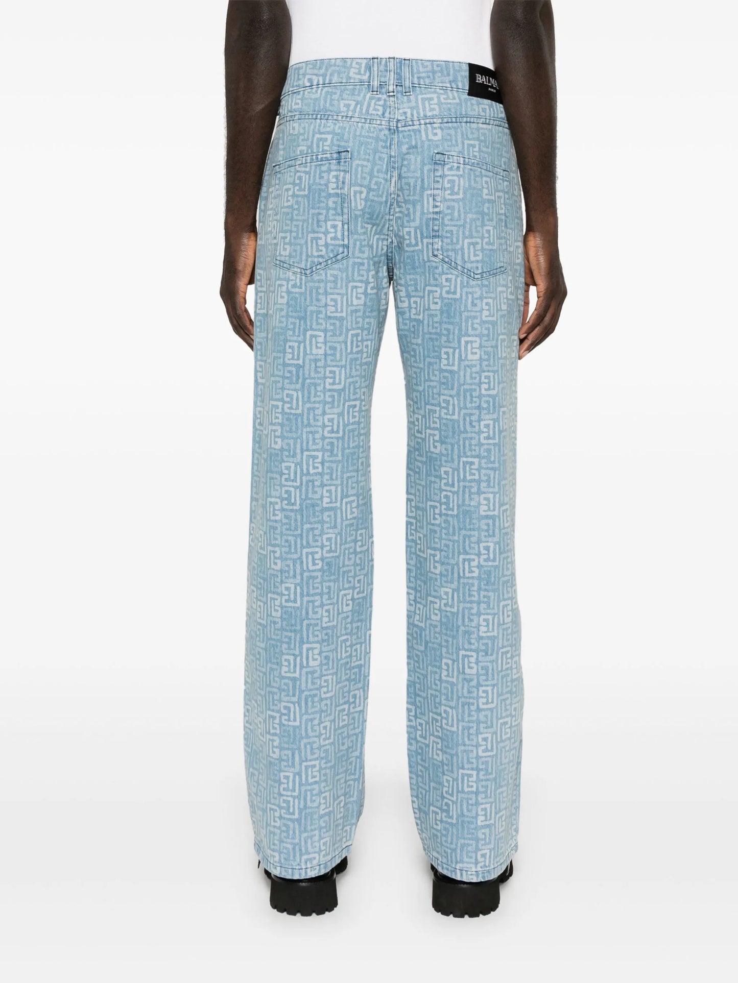 4G-motif straight-leg jeans