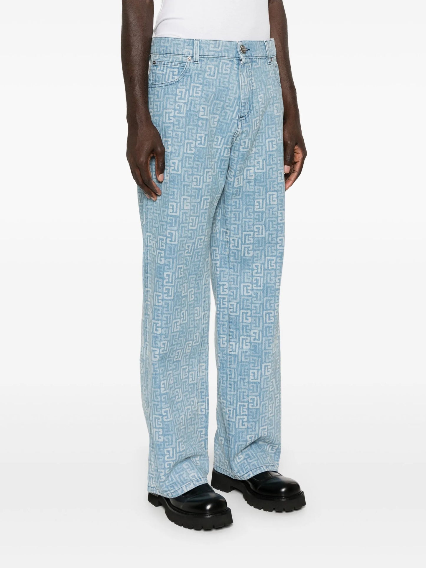 4G-motif straight-leg jeans