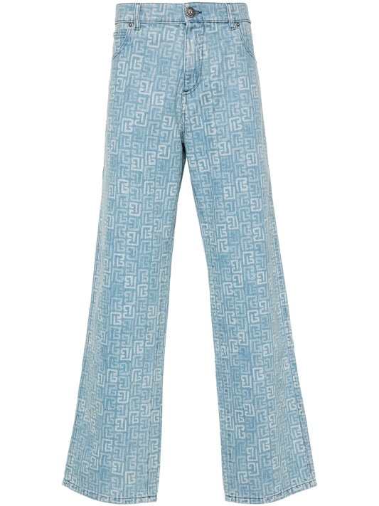 4G-motif straight-leg jeans