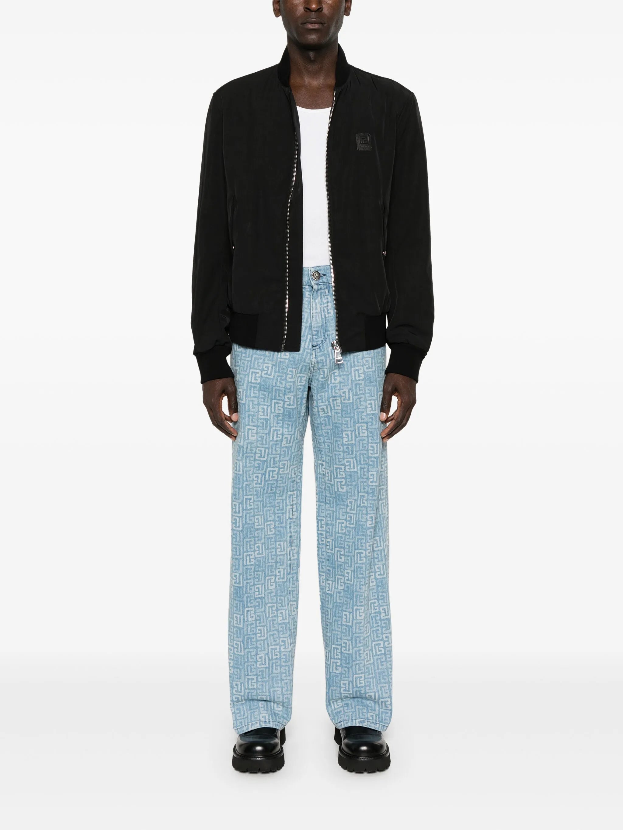 4G-motif straight-leg jeans