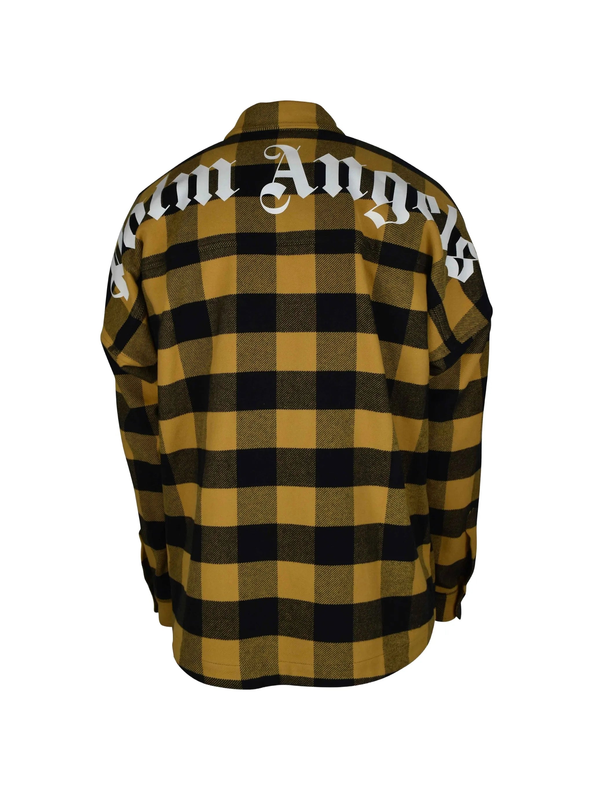 checked logo-print shirt