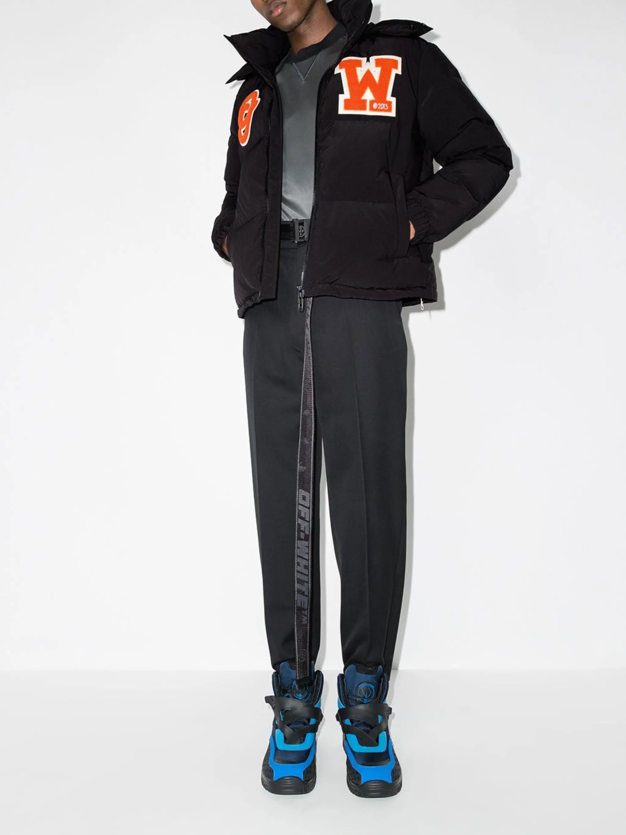 logo-patch puffer coat