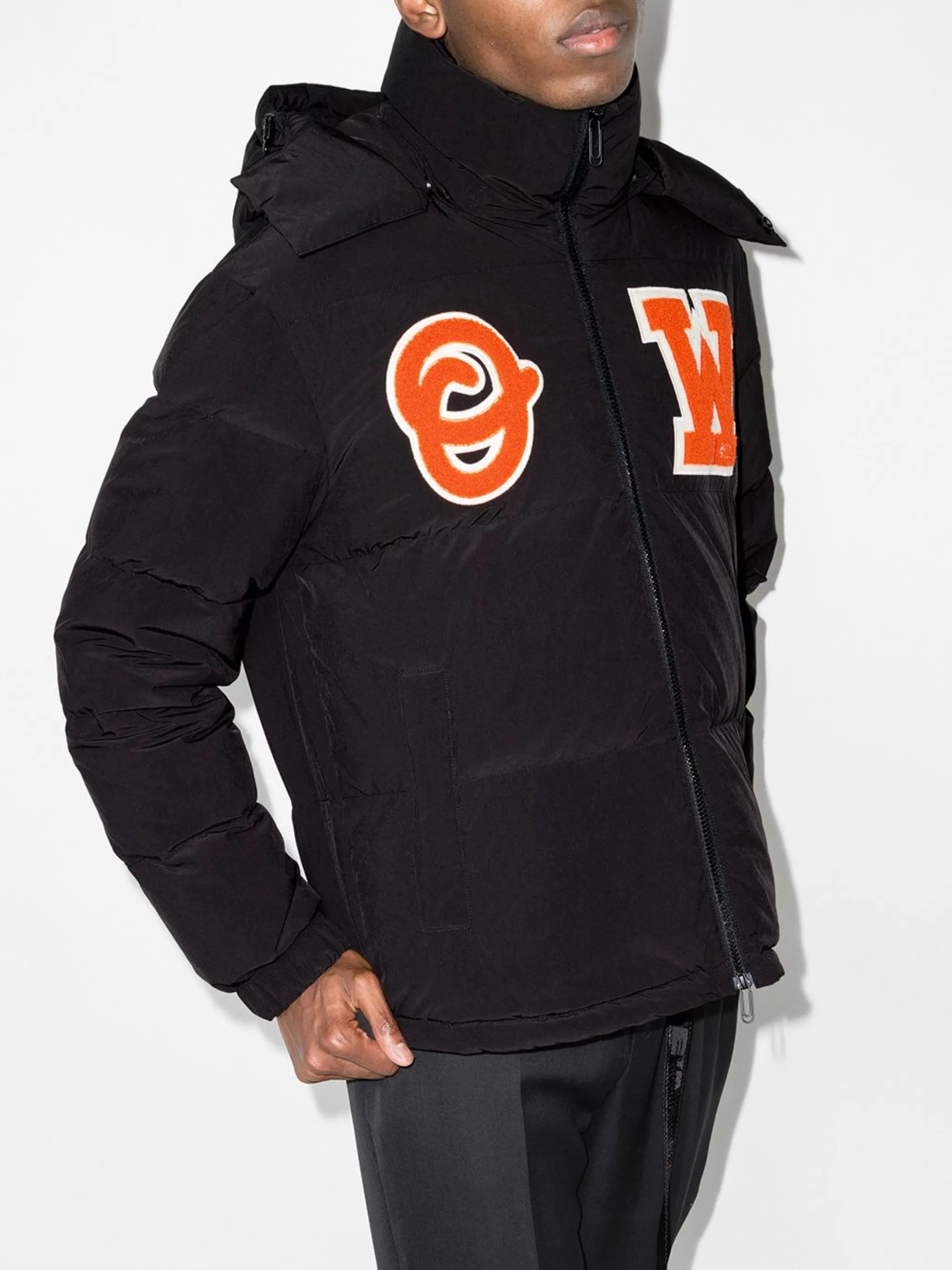 logo-patch puffer coat