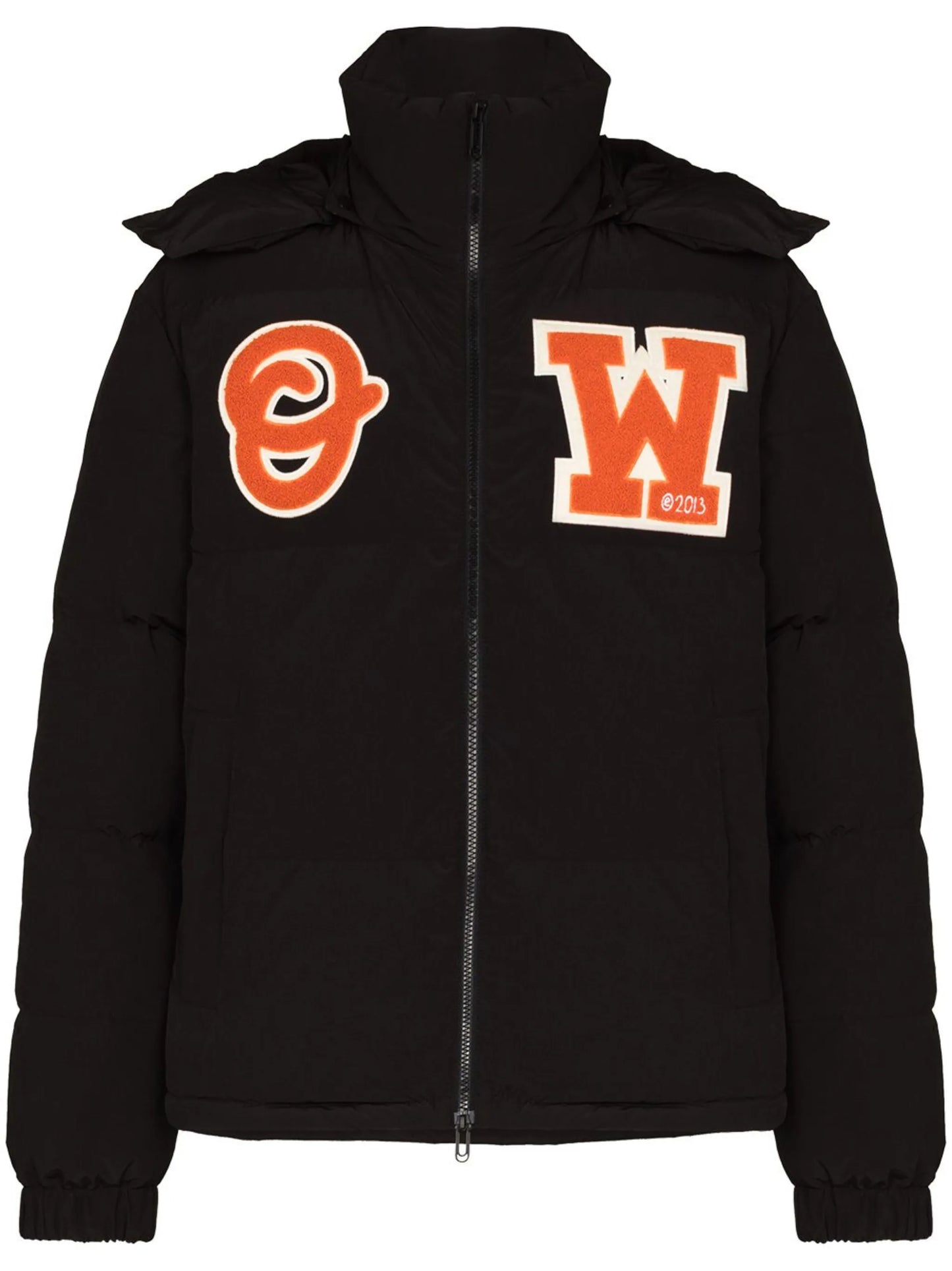 logo-patch puffer coat