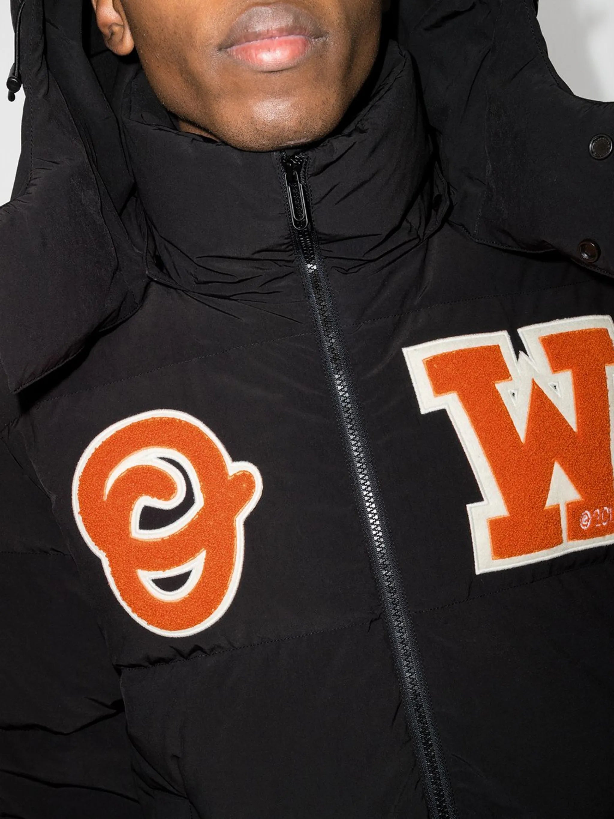 logo-patch puffer coat