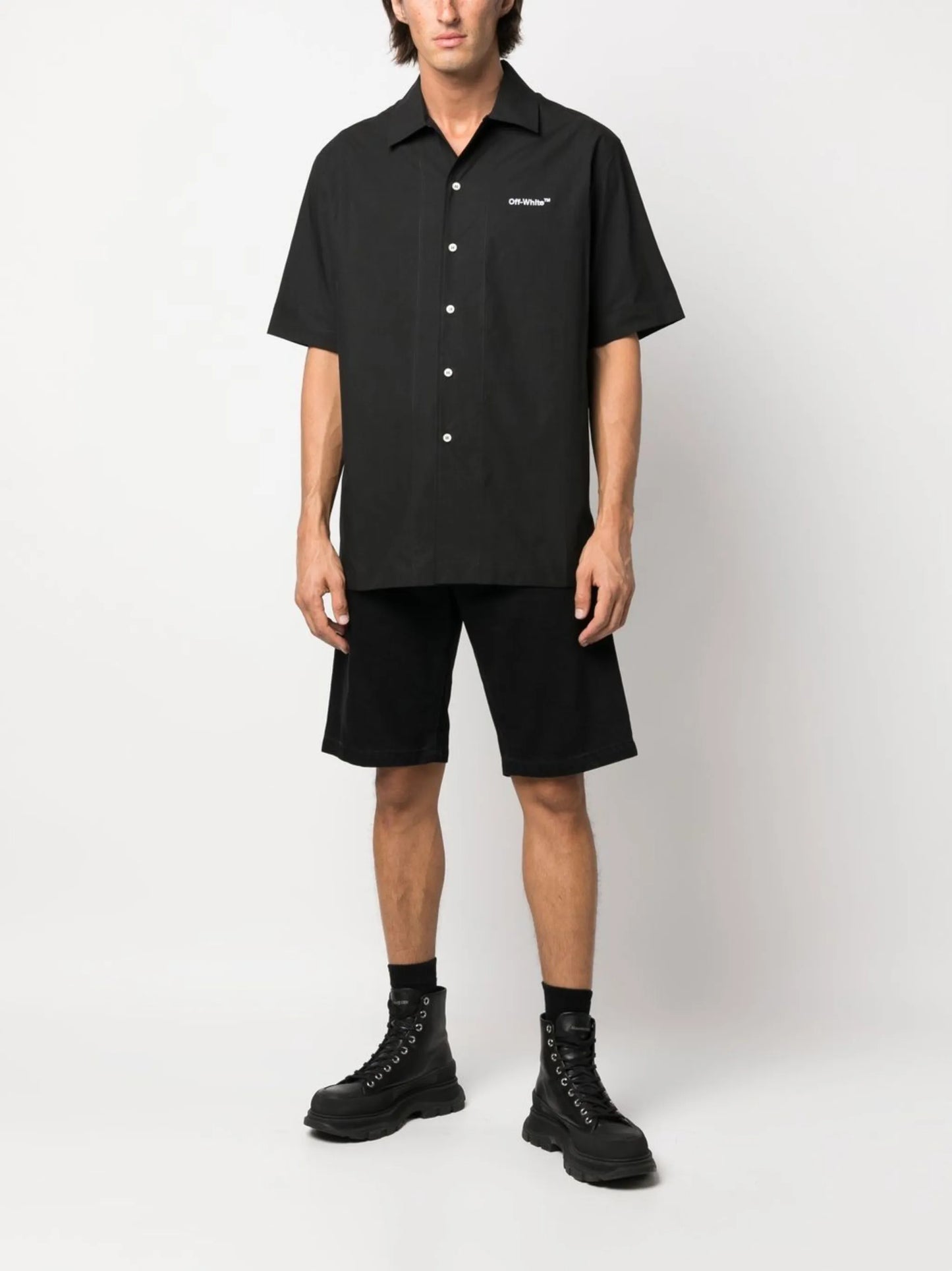 embroidered-logo cotton shirt