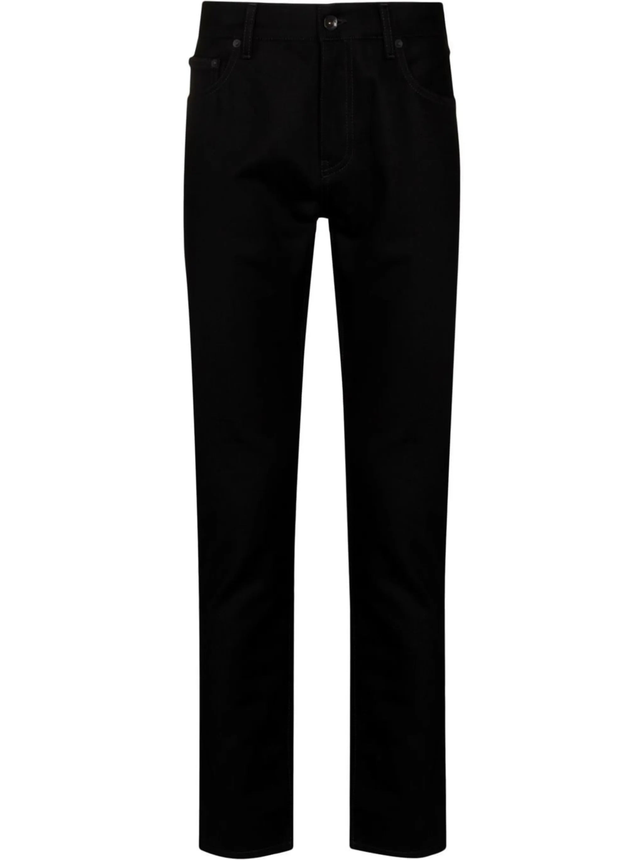 Diag-stripe straight leg jeans