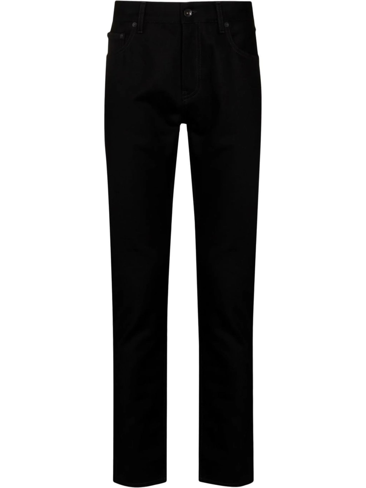 Diag-stripe straight leg jeans
