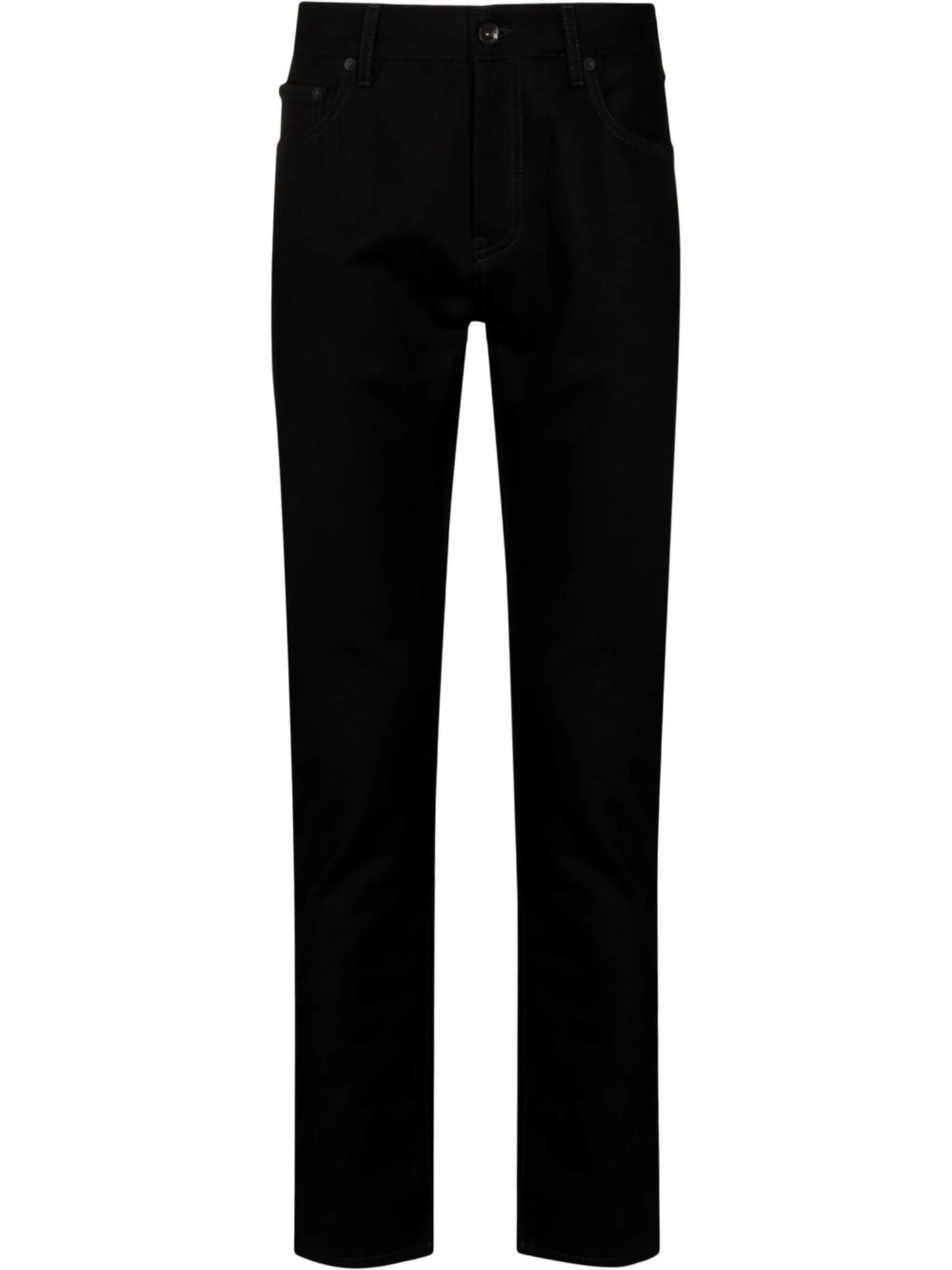 Diag-stripe straight leg jeans