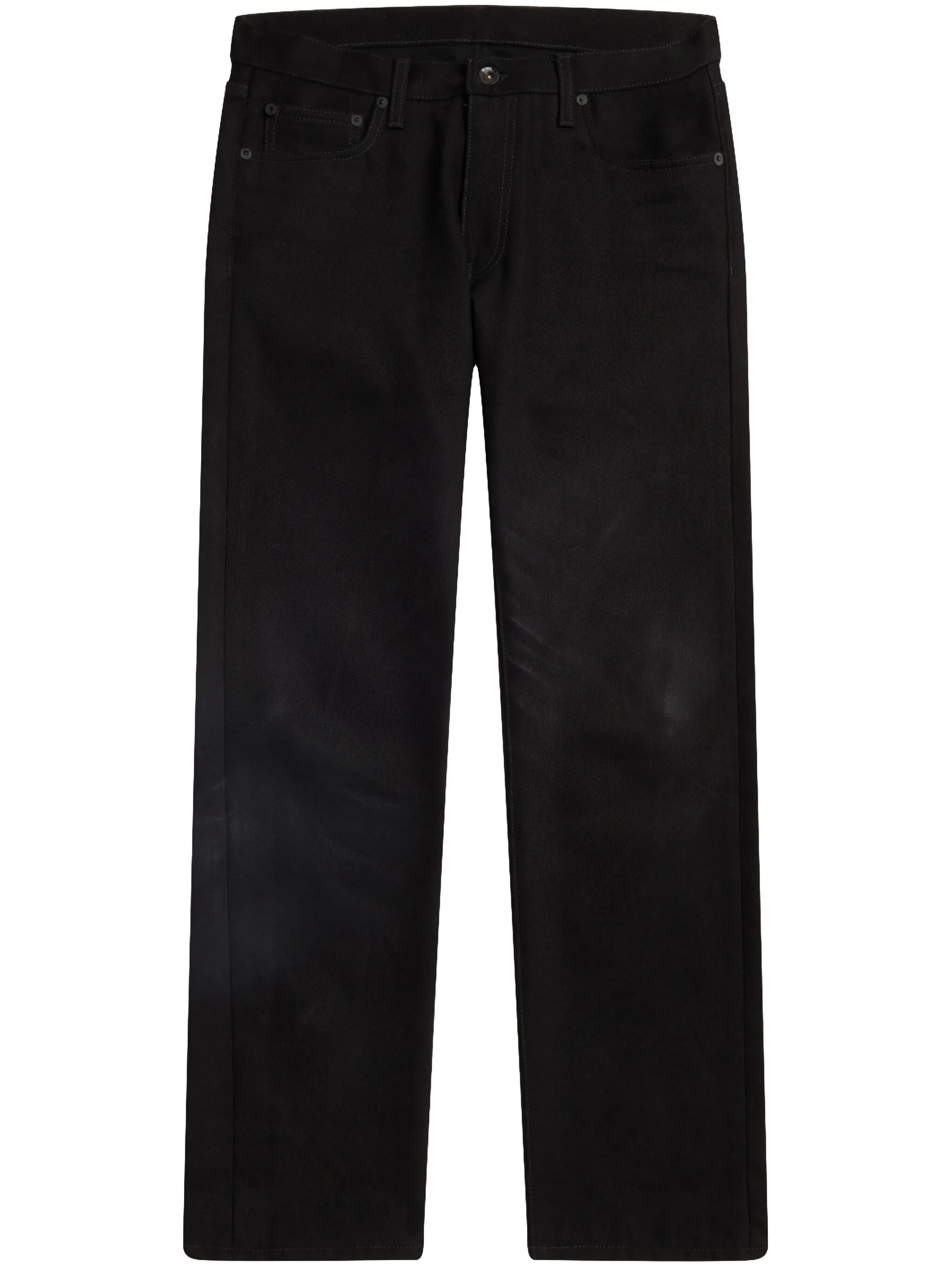 Diag-print straight-leg jeans