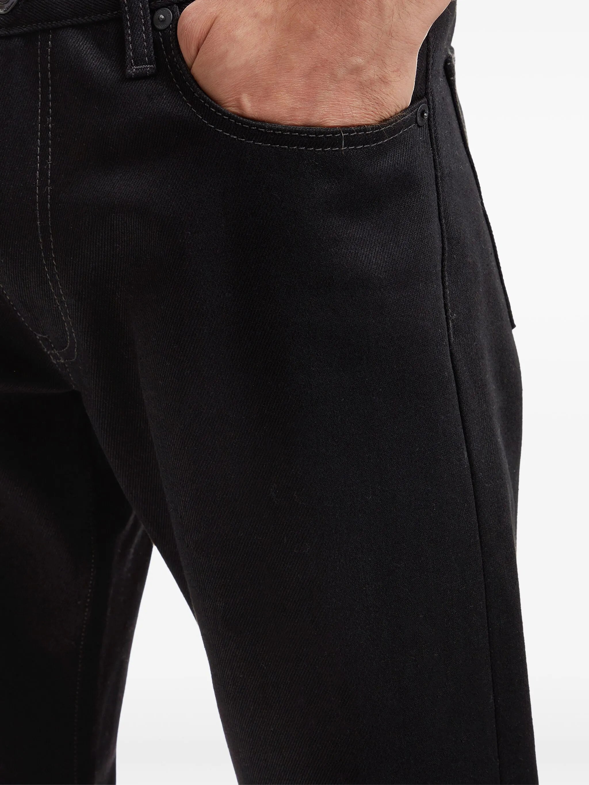 Diag-print straight-leg jeans