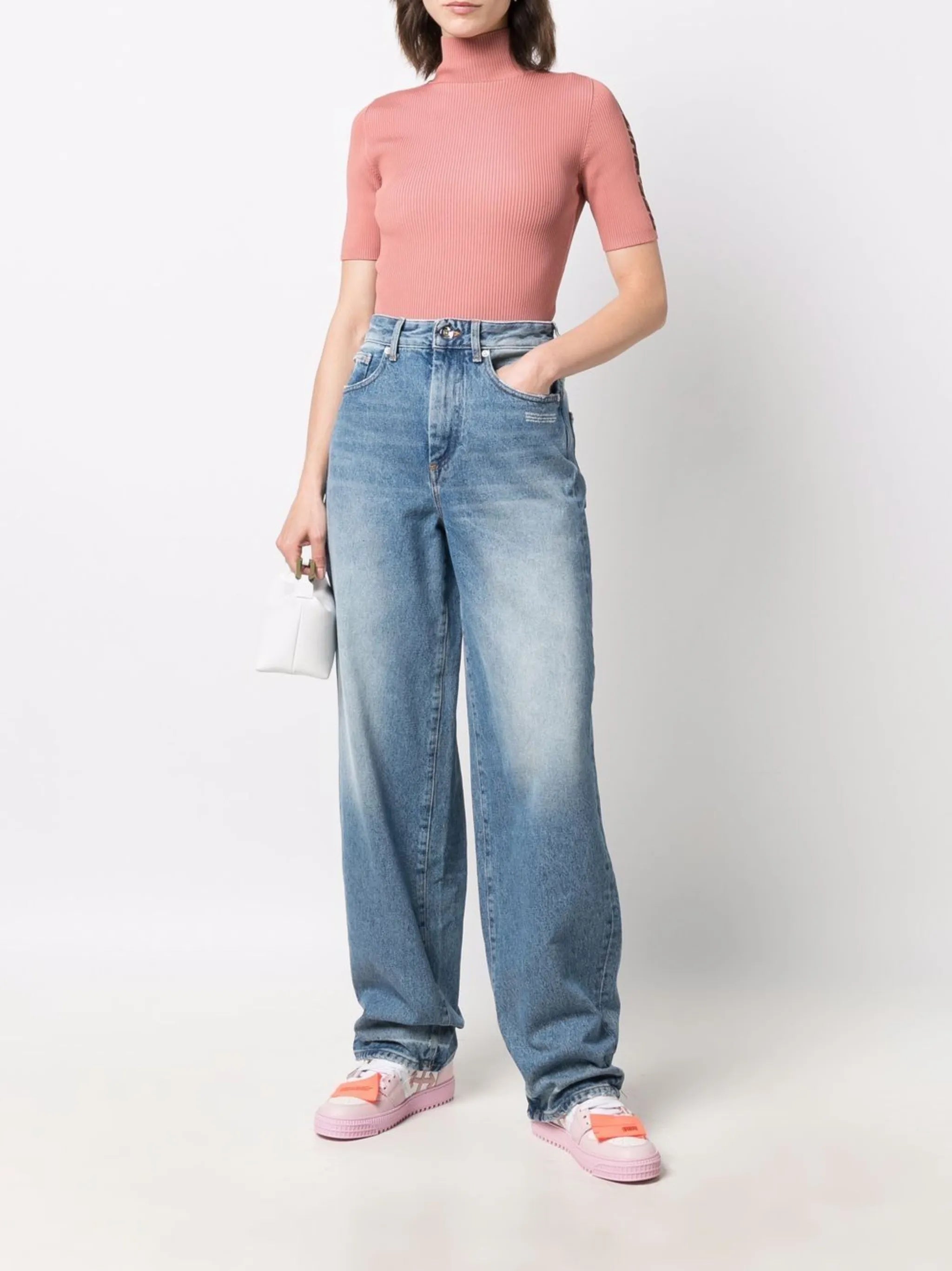 high-rise wide-leg jeans