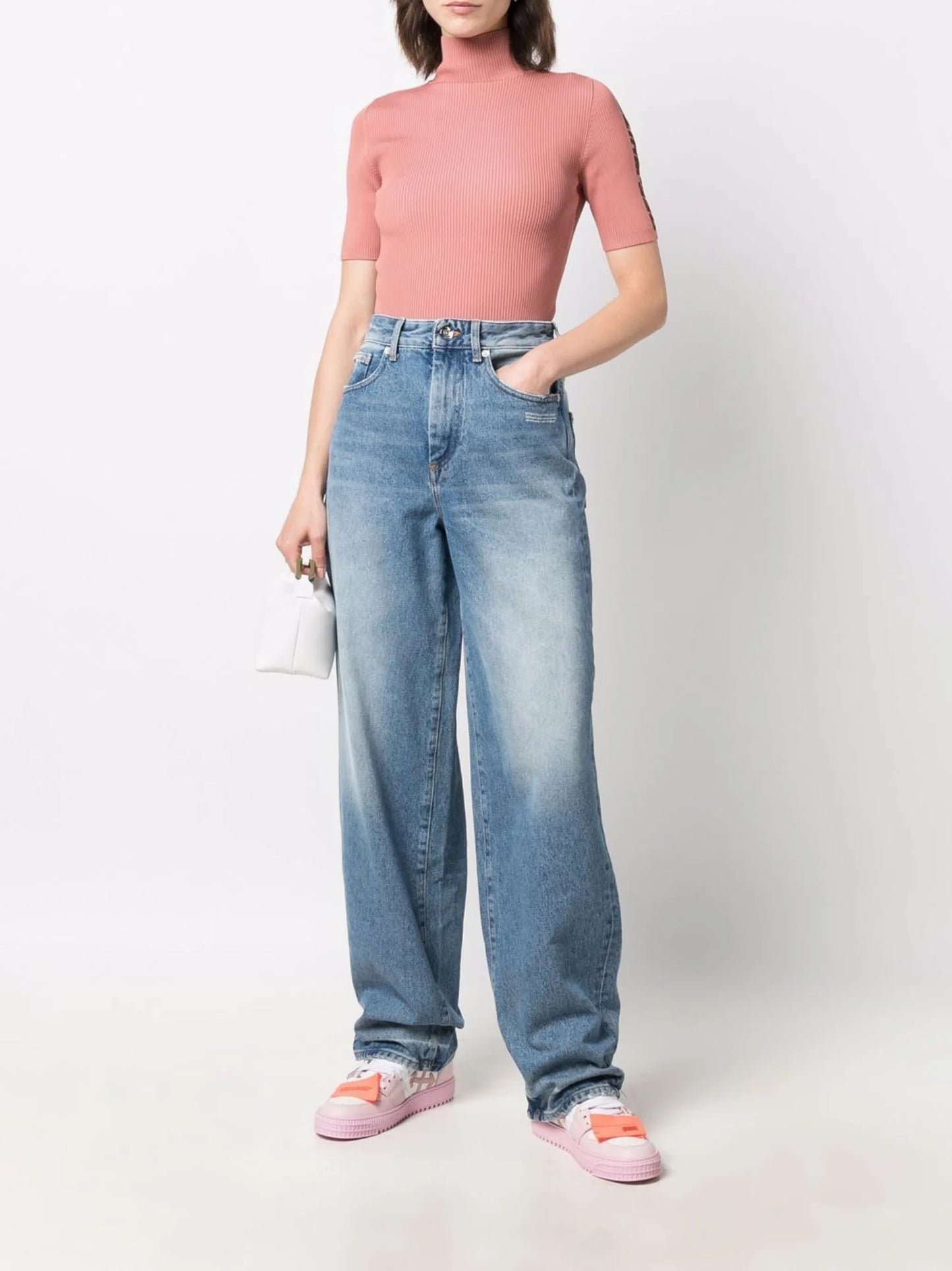 high-rise wide-leg jeans