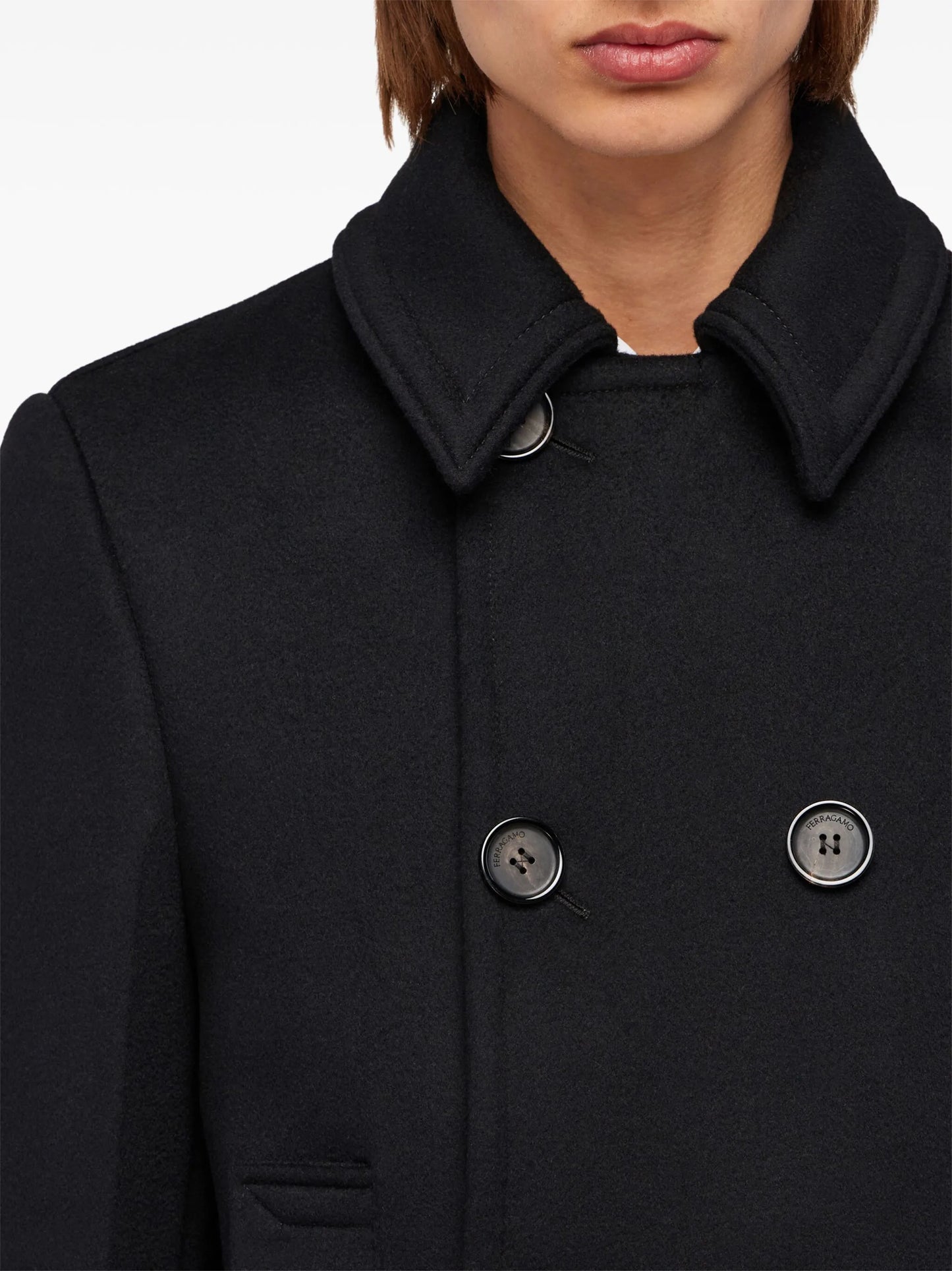 virgin wool-blend peacoat