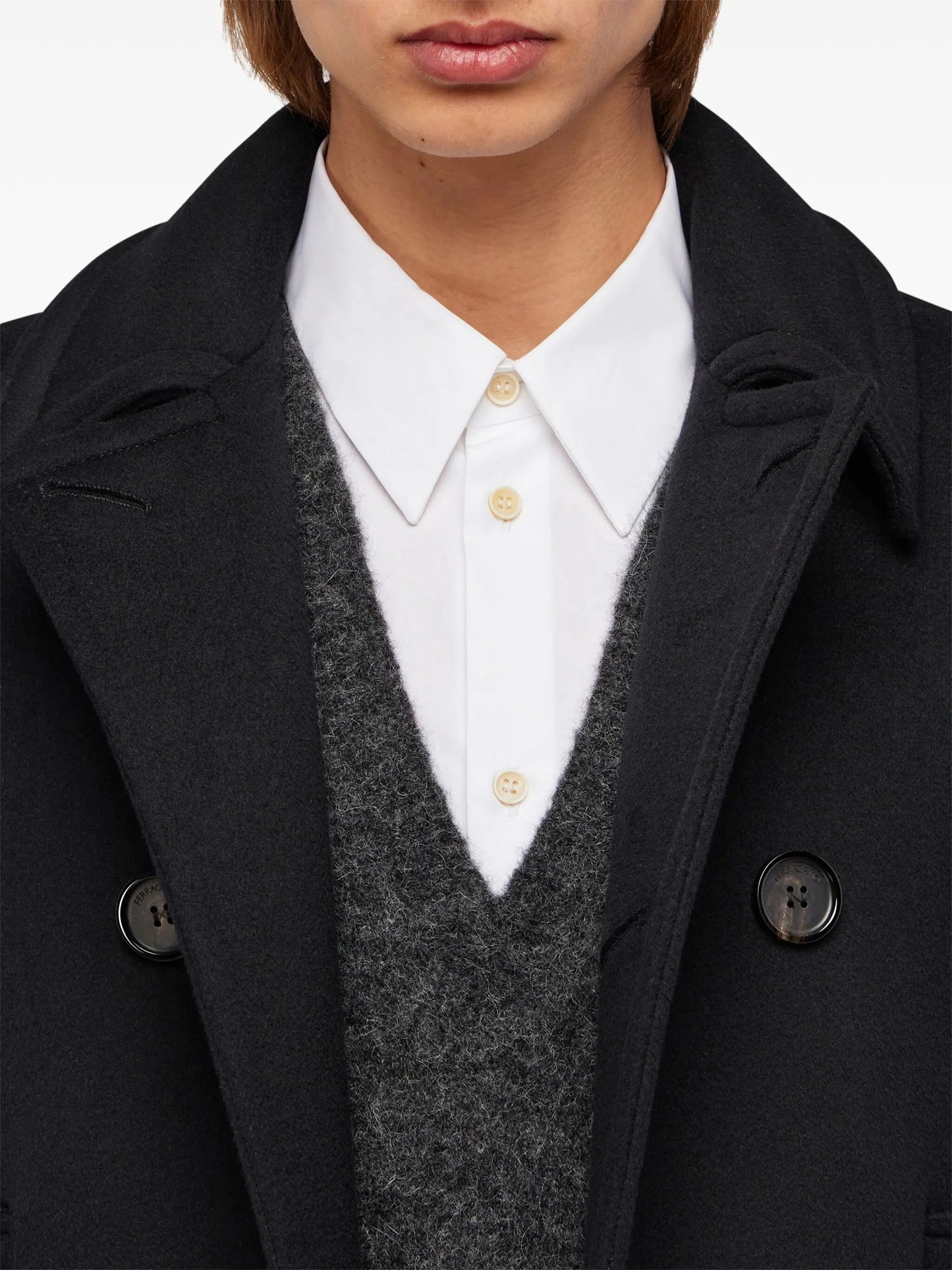virgin wool-blend peacoat