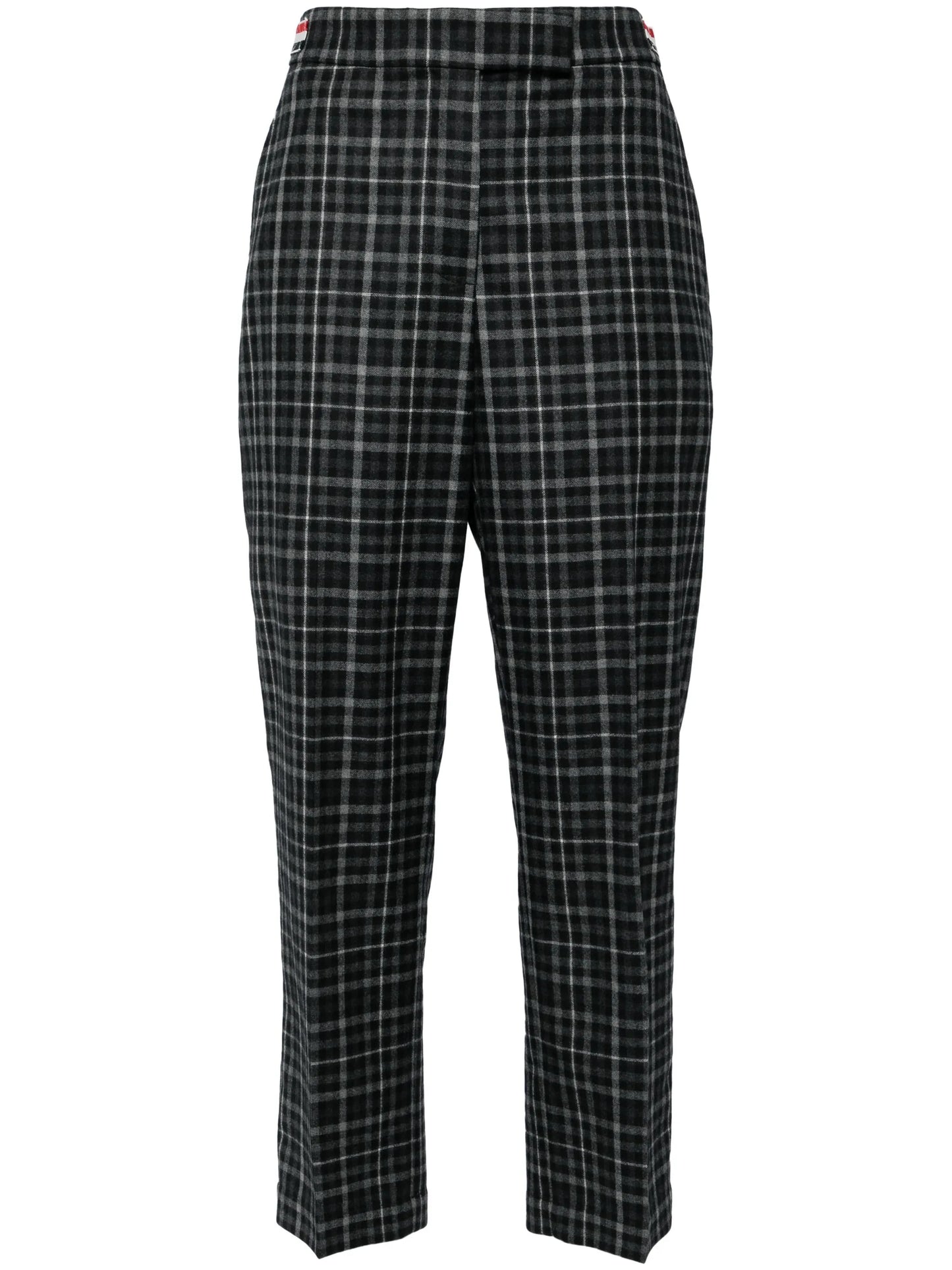 plaid-check tailored trousers